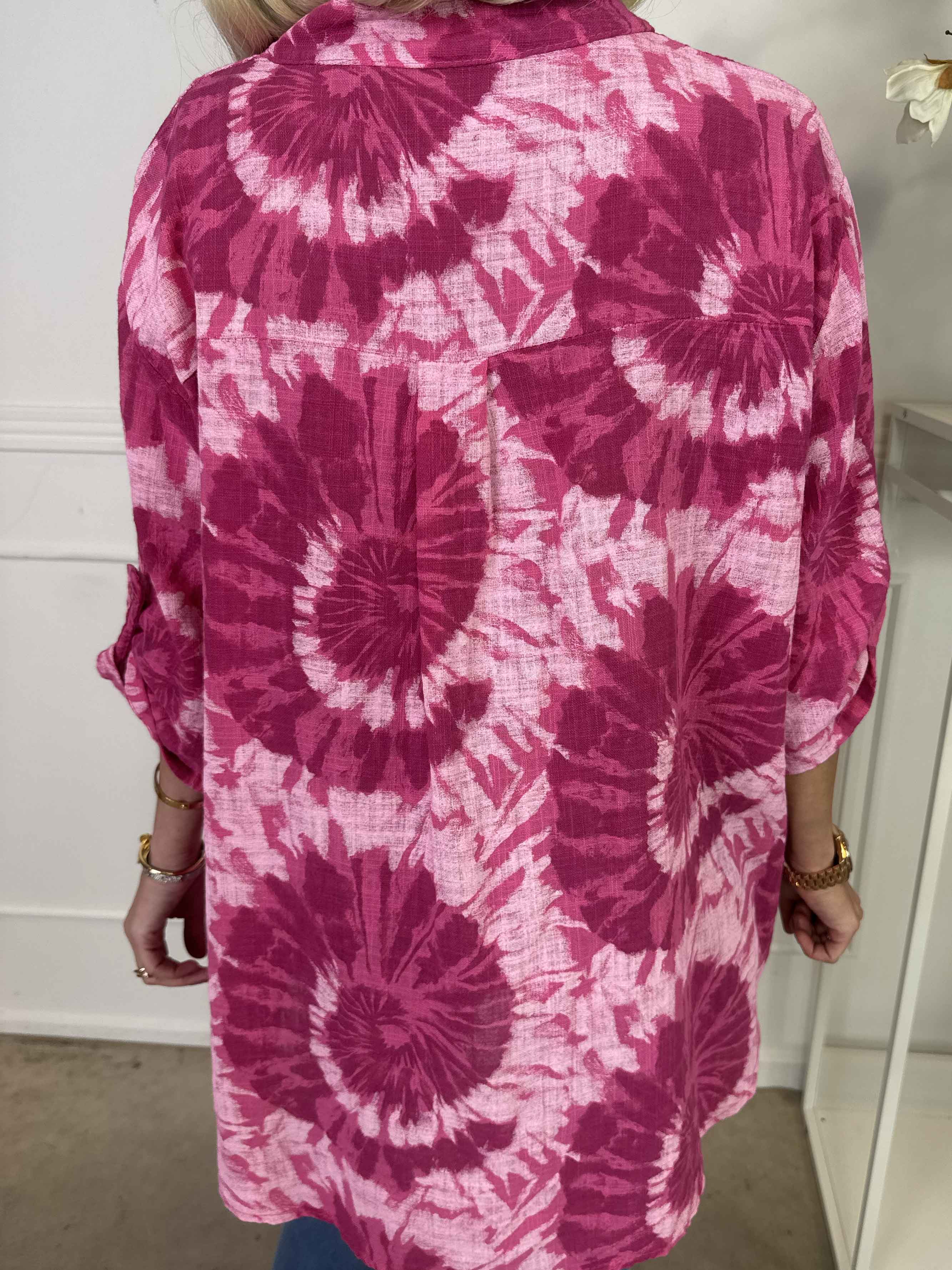 Akella - Mønstret skjorte i let bomuldsstof