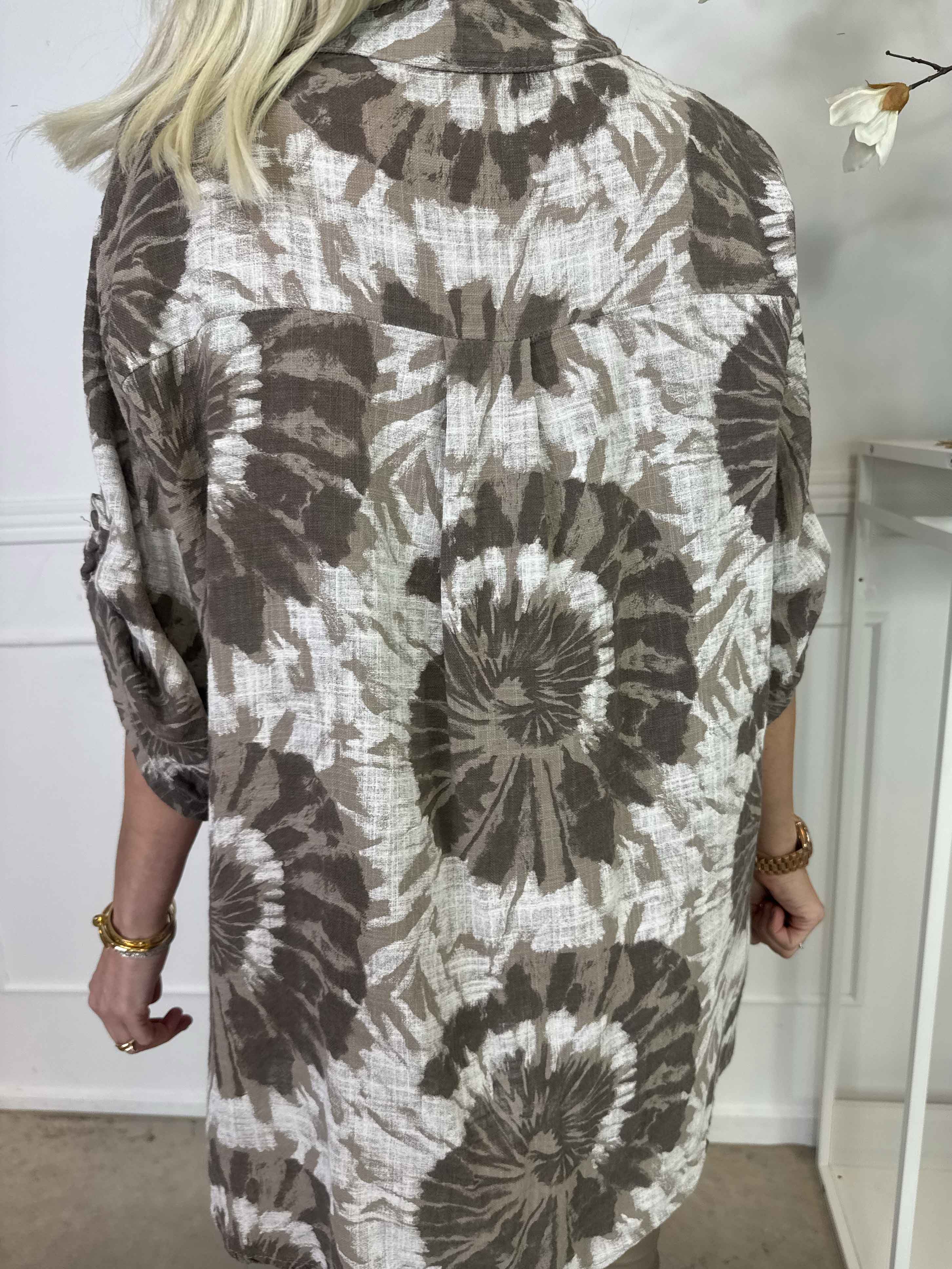 Akella - Mønstret skjorte i let bomuldsstof