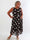 Hallie - Elegant stretchy plus size kjole i mesh med prikker
