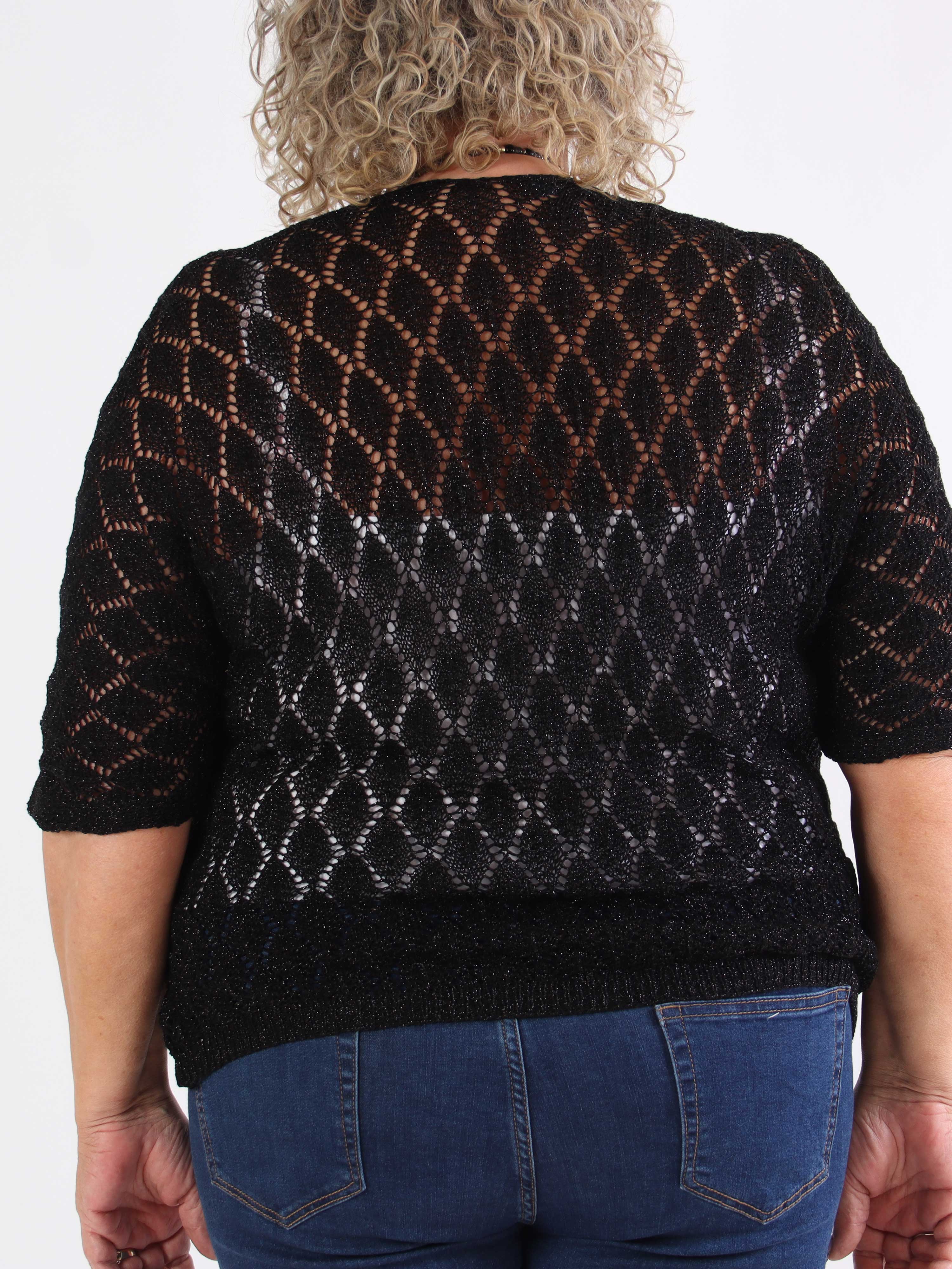 Selena - Sød plus size hæklet cardigan med glittertråde