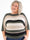 Nina - Plus size strikbluse med uld og guld striber