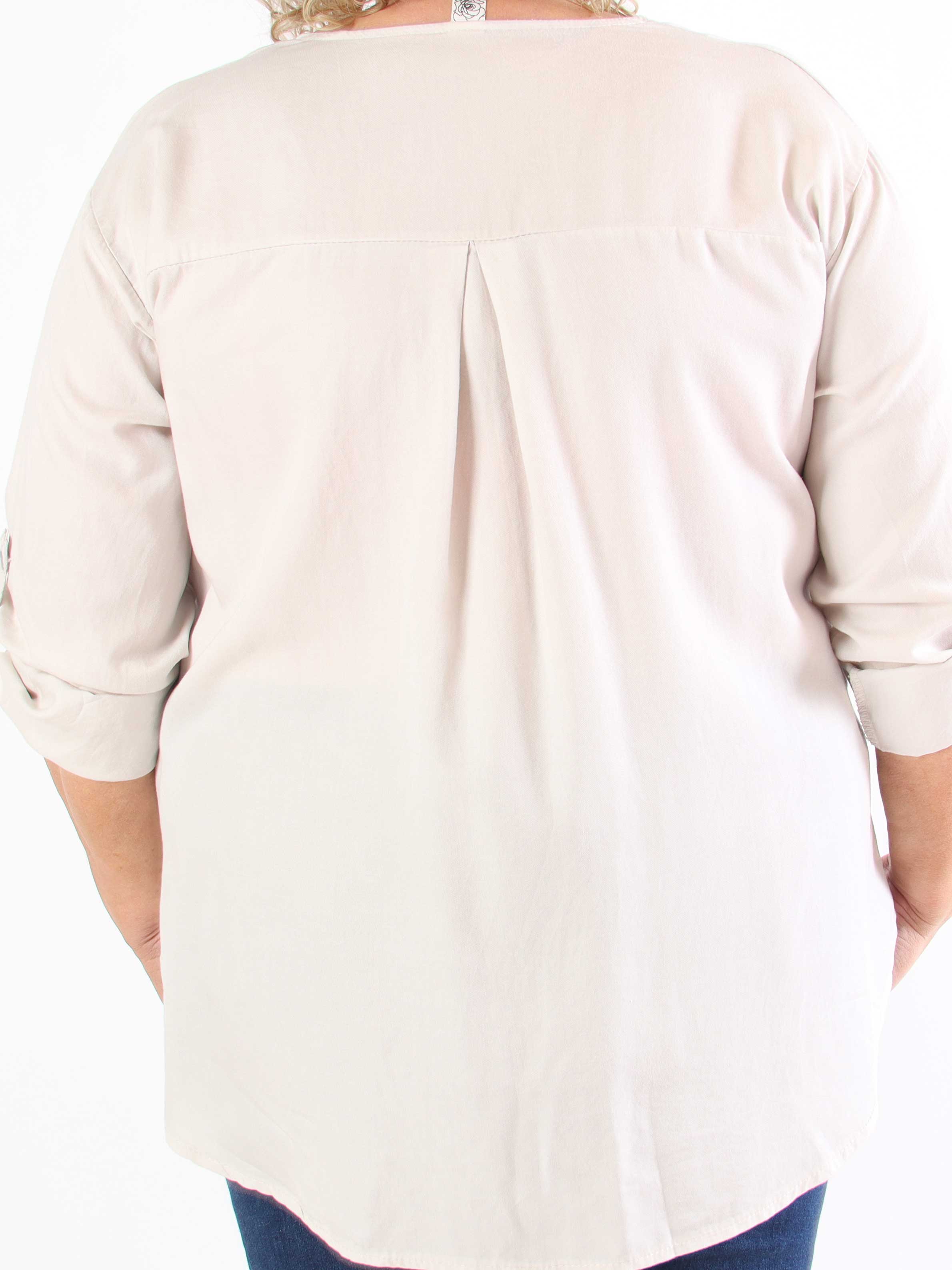 Emelda - Let plain plus size skjorte lavet i lyocell