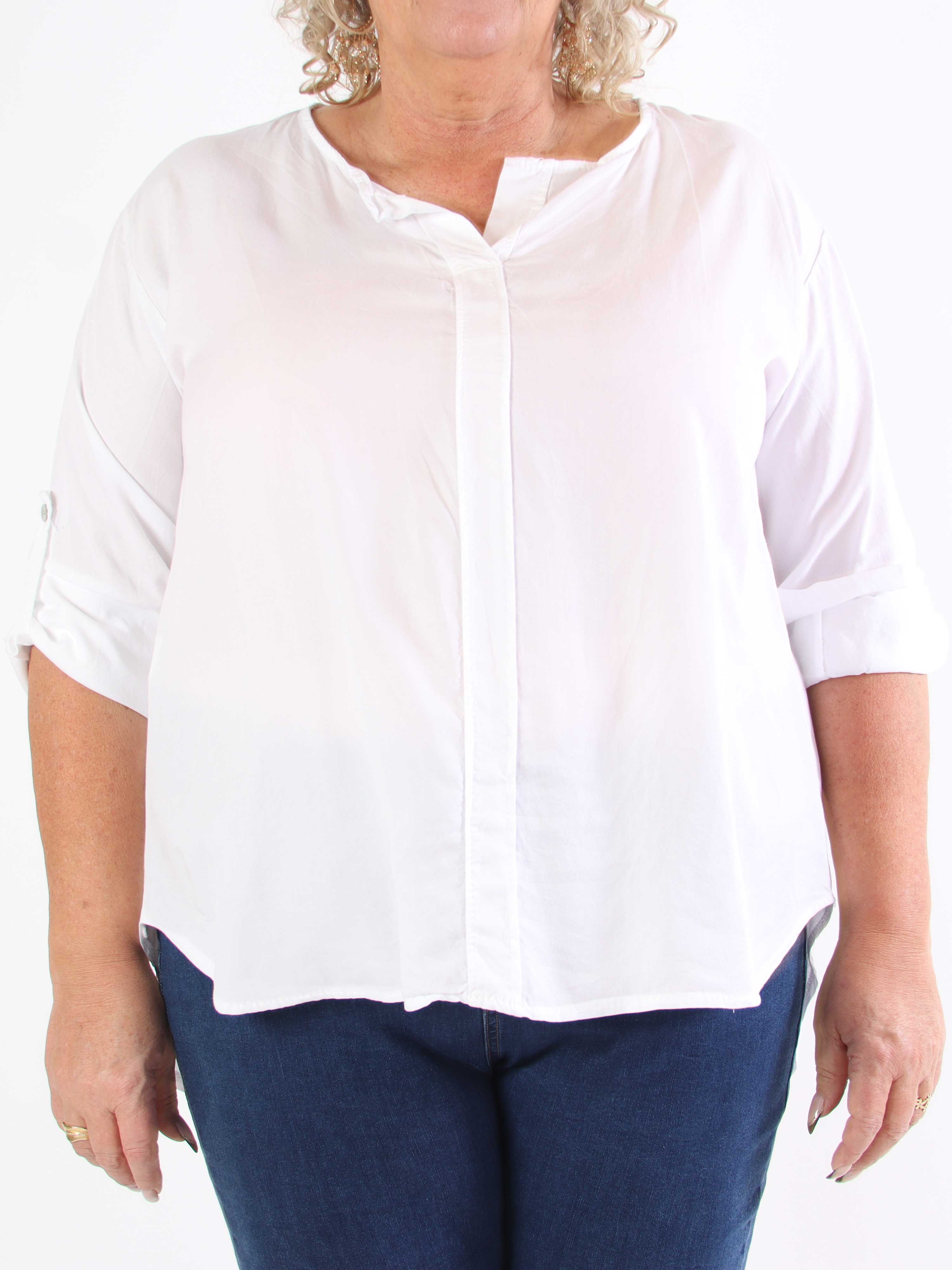 Emelda - Let plain plus size skjorte lavet i lyocell