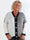Hebe - Flerfarvet strikcardigan i plus size med guld knapper