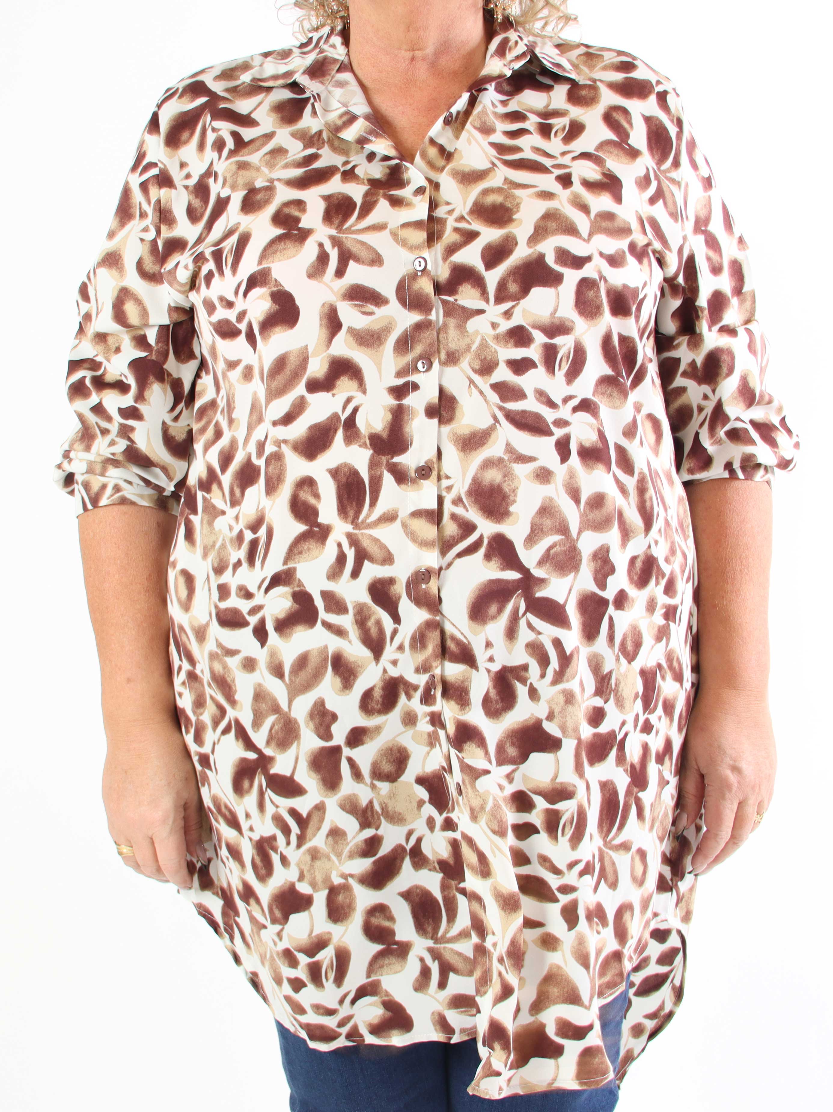 Zora - Lang mønstret skjortekjole