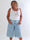 Kabrina - Knælange denimshorts med brede bukseben