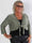 Werena Dot - Kort elastisk plus size cardigan med guld prikker
