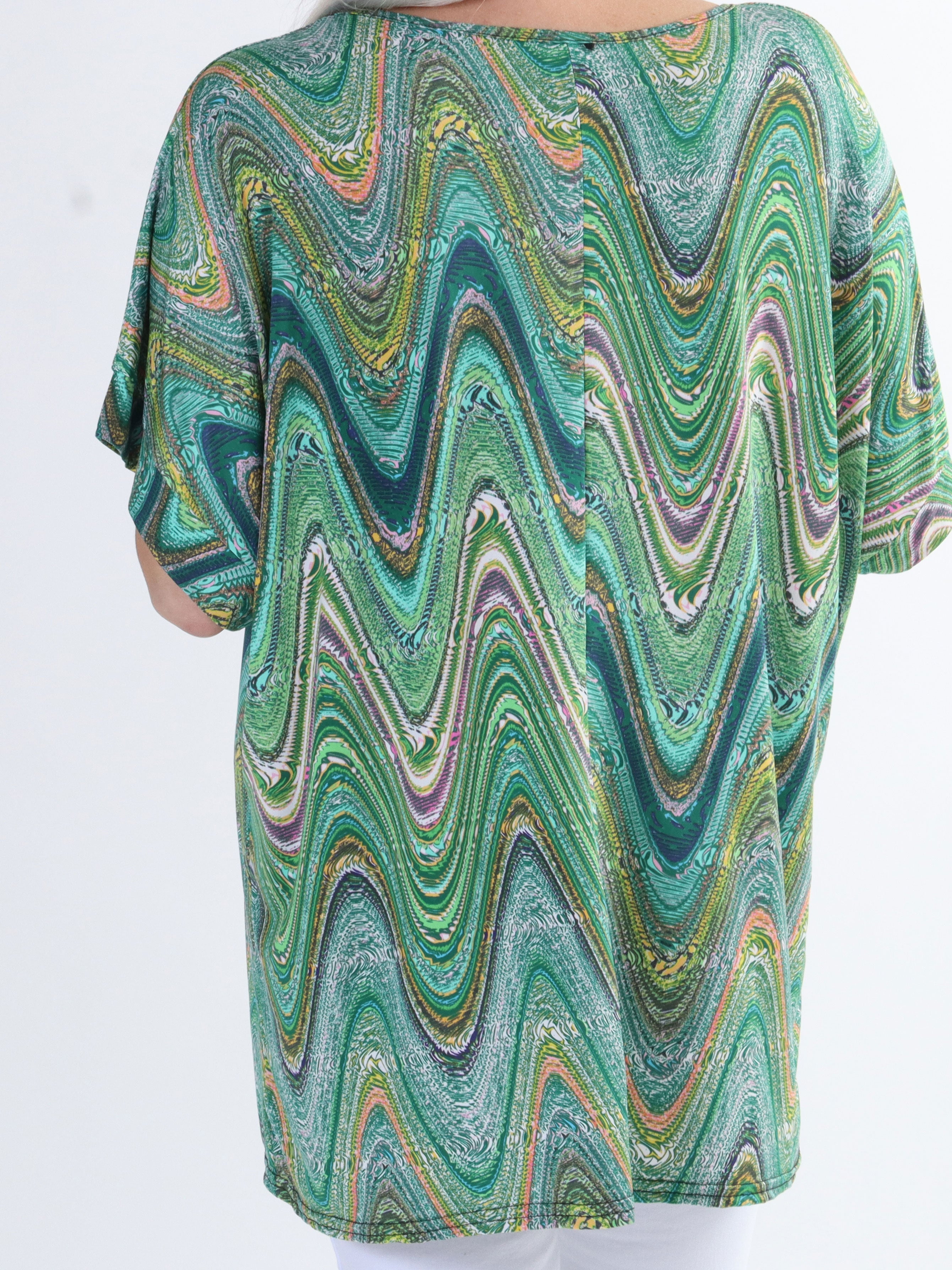 Indy - Mønstret blød plus size bluse