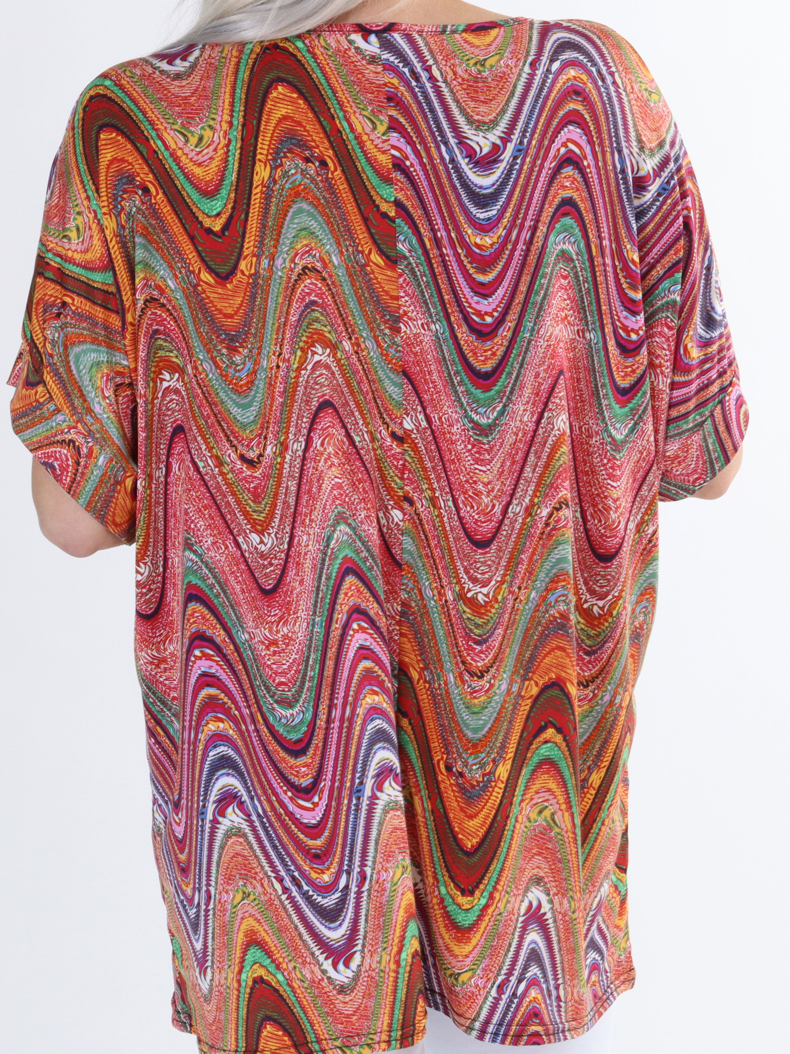 Indy - Mønstret blød plus size bluse