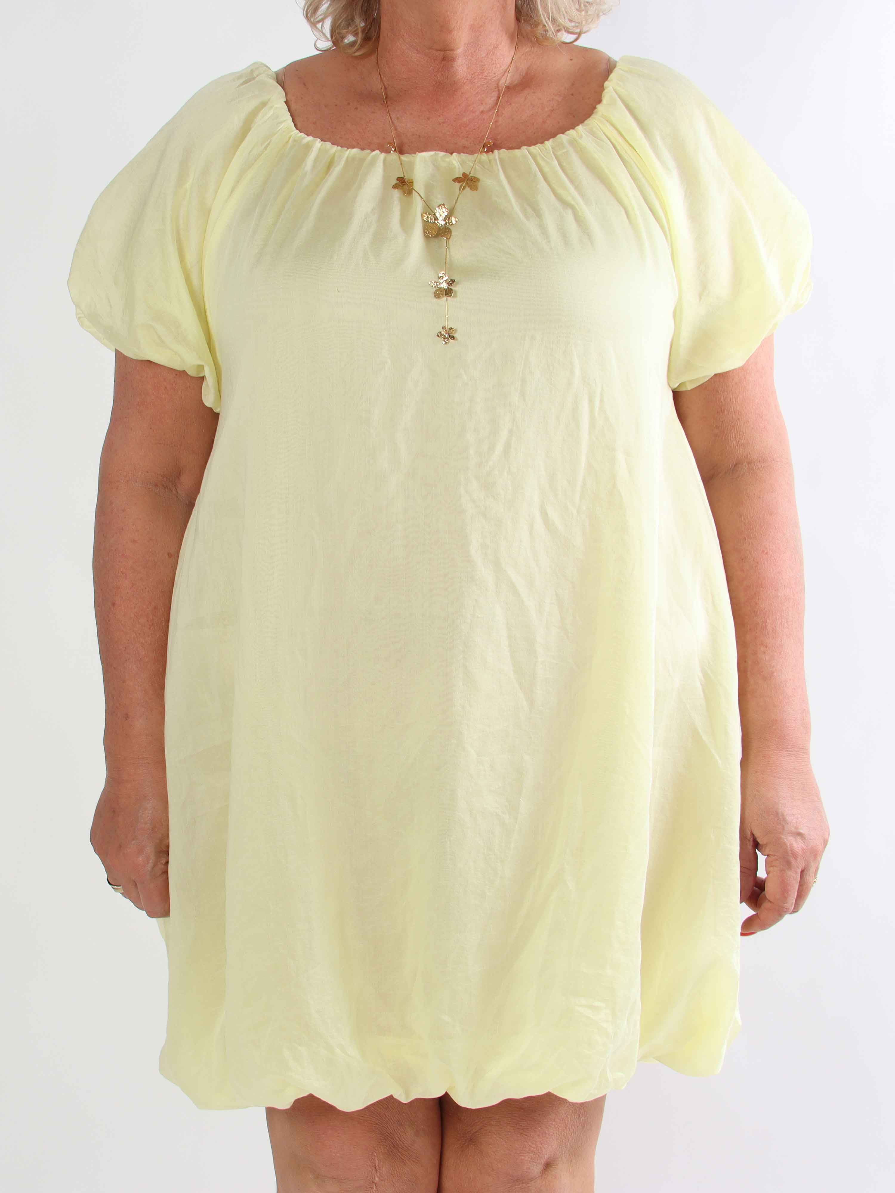 Isabel - Luftig plus size kjole i viskose med let puf-effekt