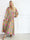 Jasmin - Lang plus size kjole i blød musselinstof med farverige motiver