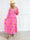 Jasmin - Lang plus size kjole i blød musselinstof med farverige motiver