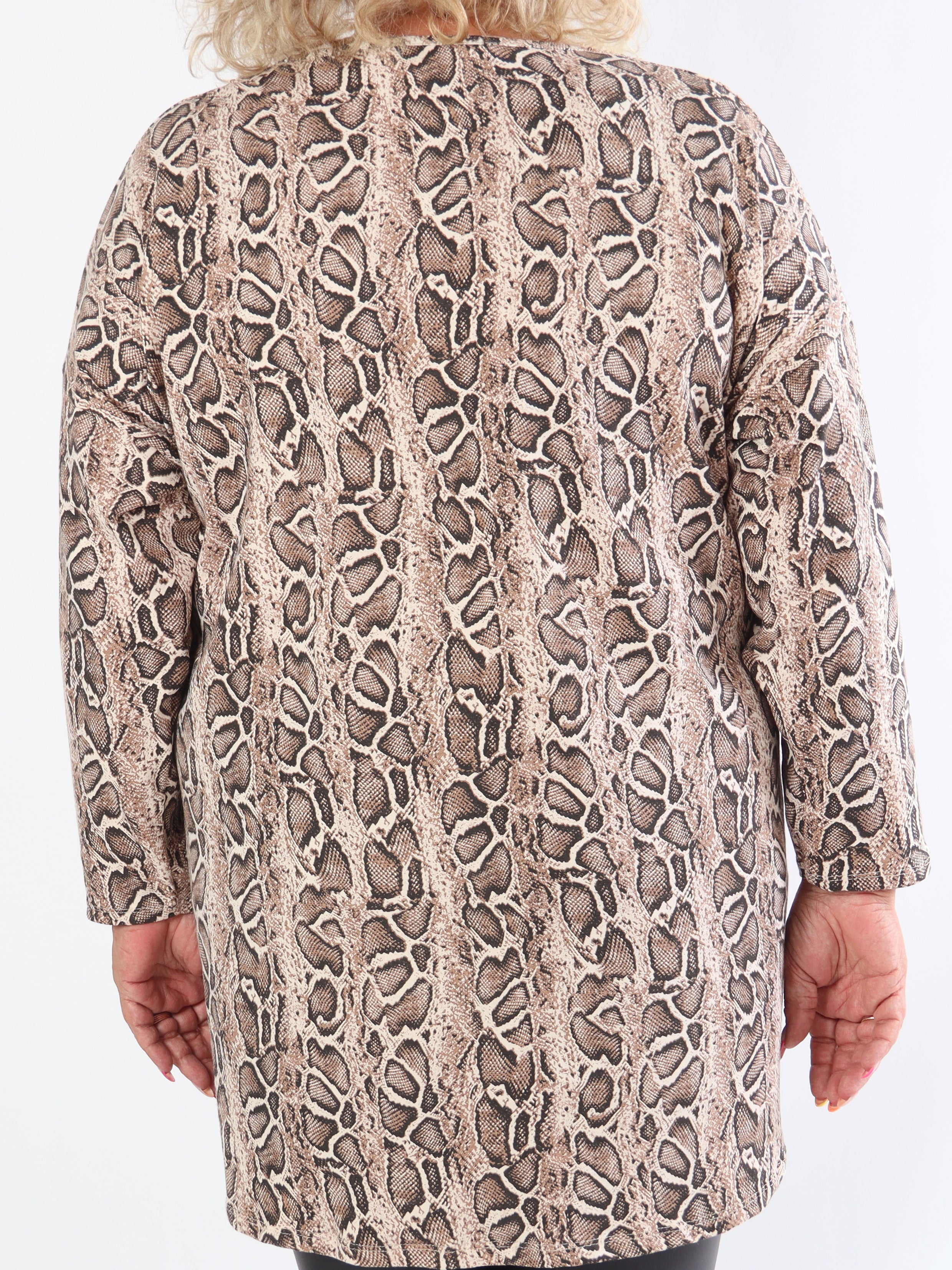 Jasmine - Blød plus size tunika i bomuld med pailletter