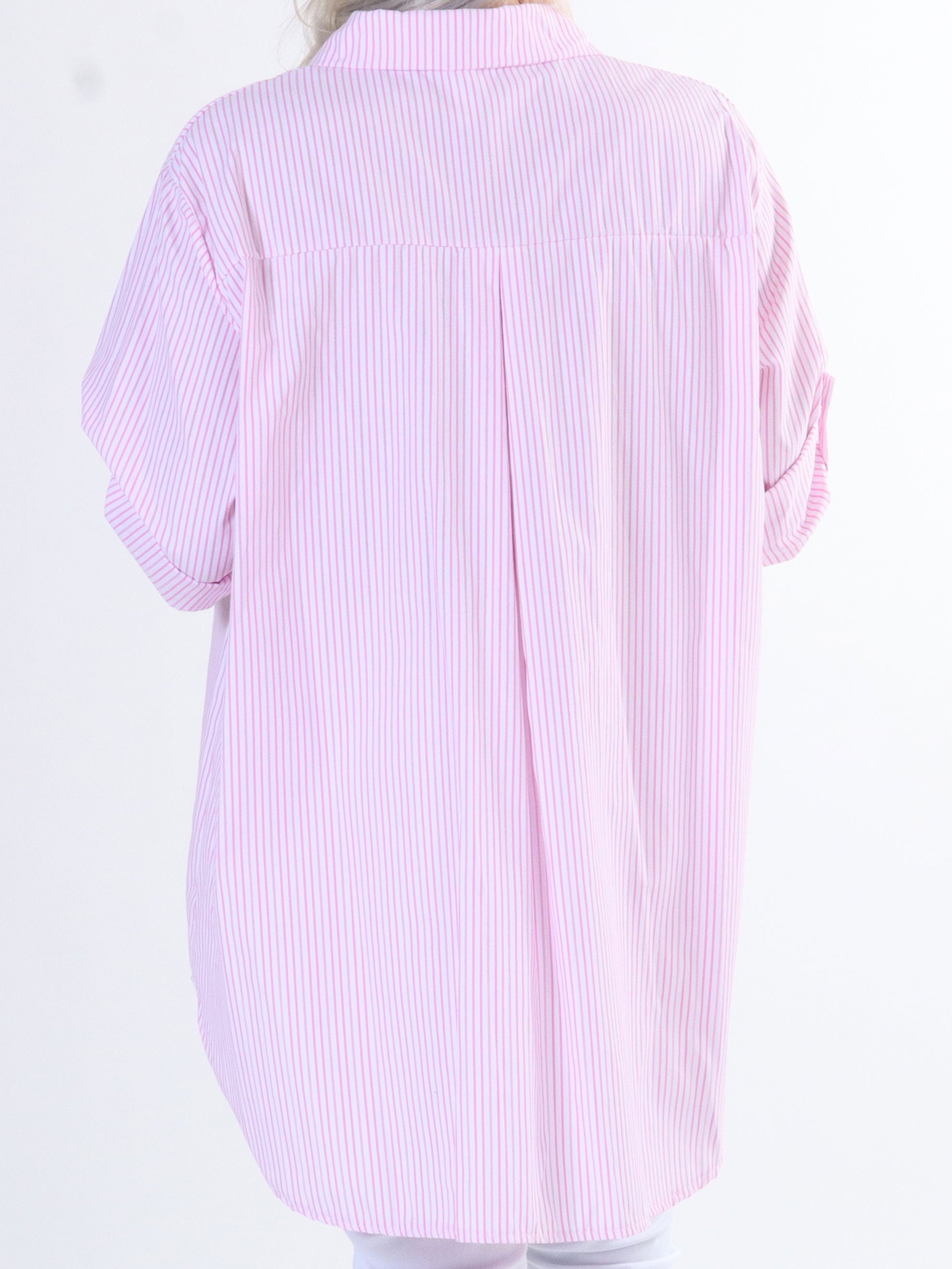 Johanne - Sød stribet plus size skjorte