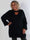Julia - Plus size strikkjole med lille V-udskæring, halskant og lette ballonærmer
