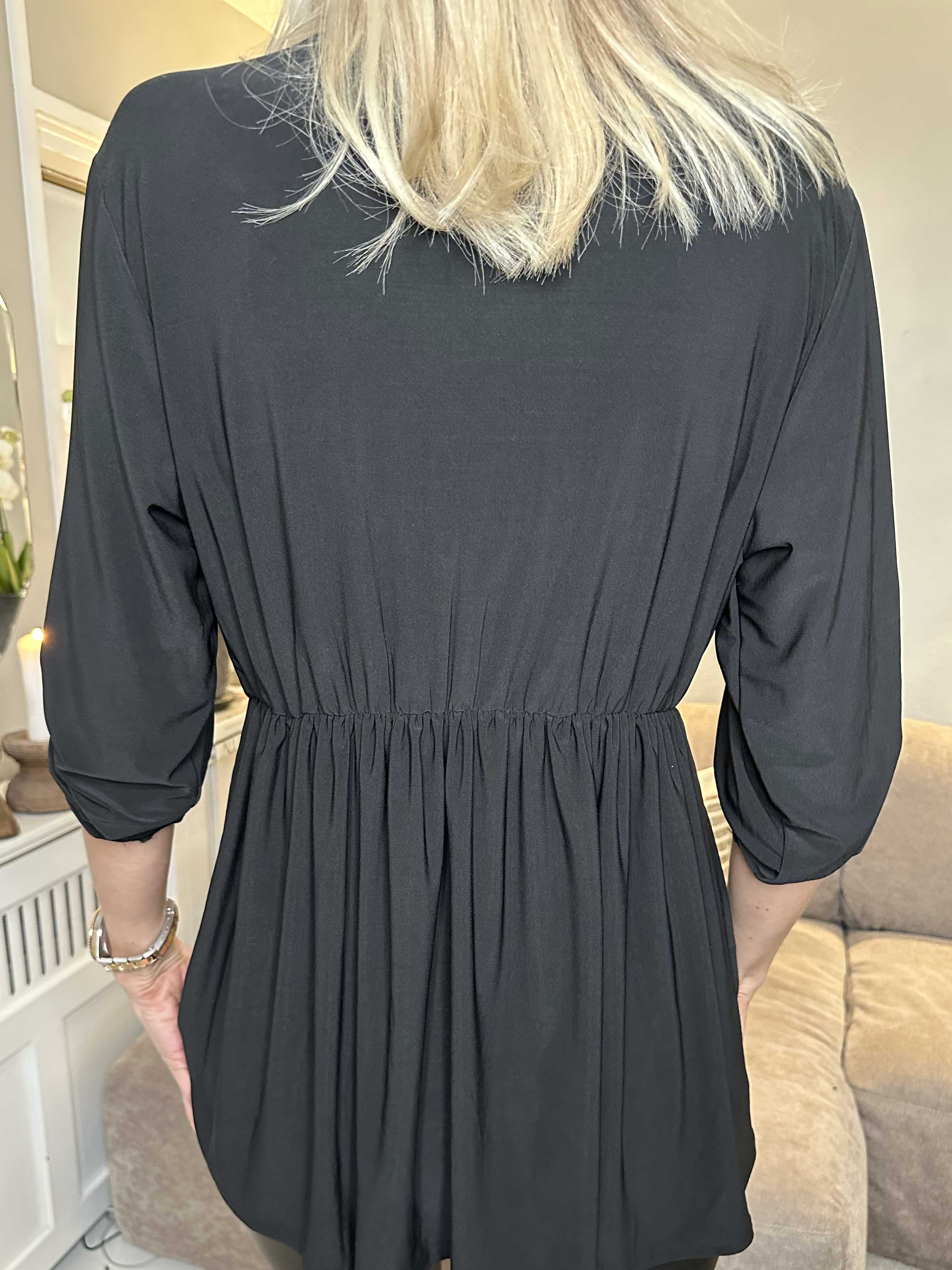 Katja Plain - Elastisk plain tunika med elastik i taljen