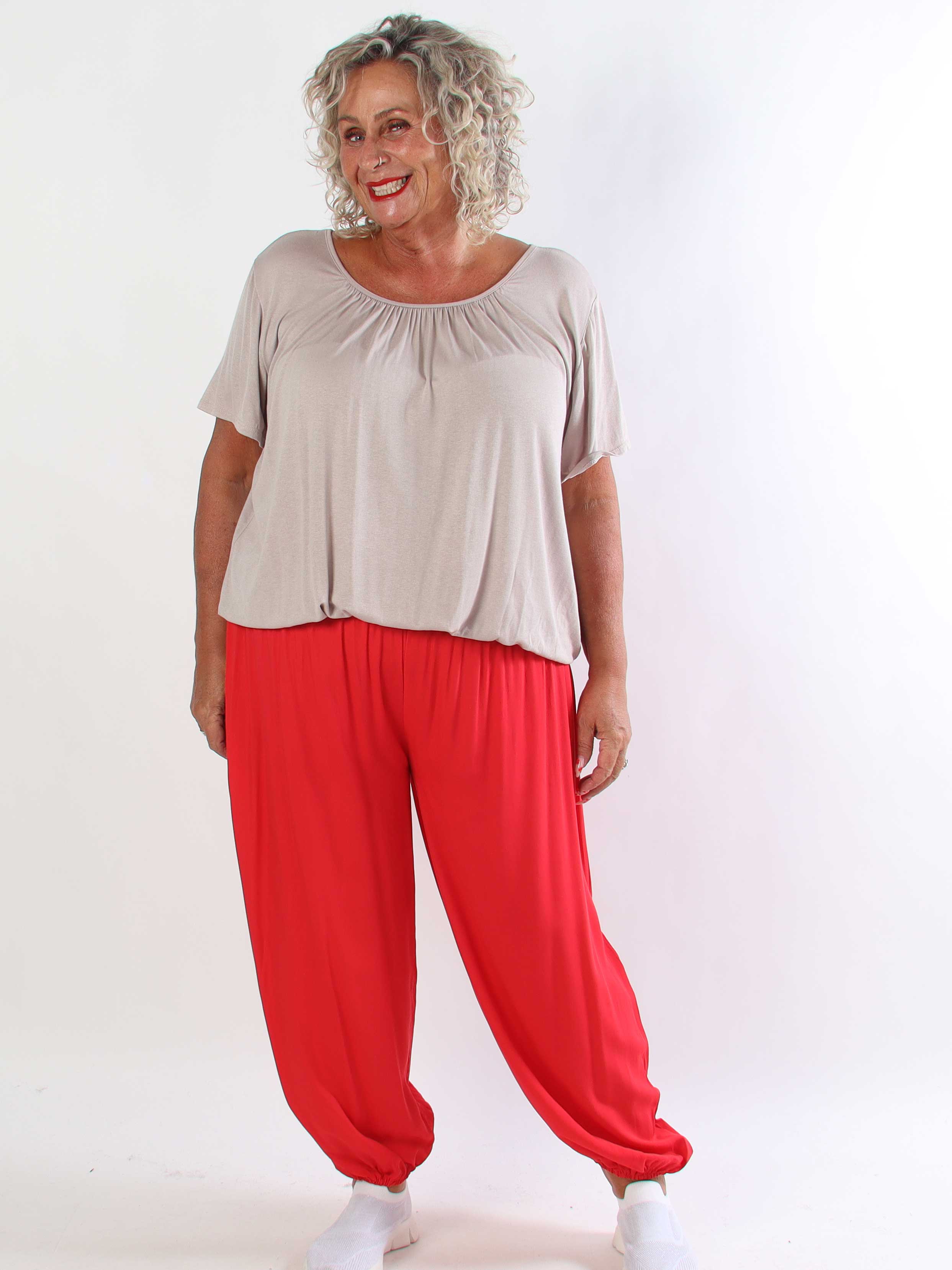 Lava - Plus size haremsbukser i viskose med elastikkant i livet
