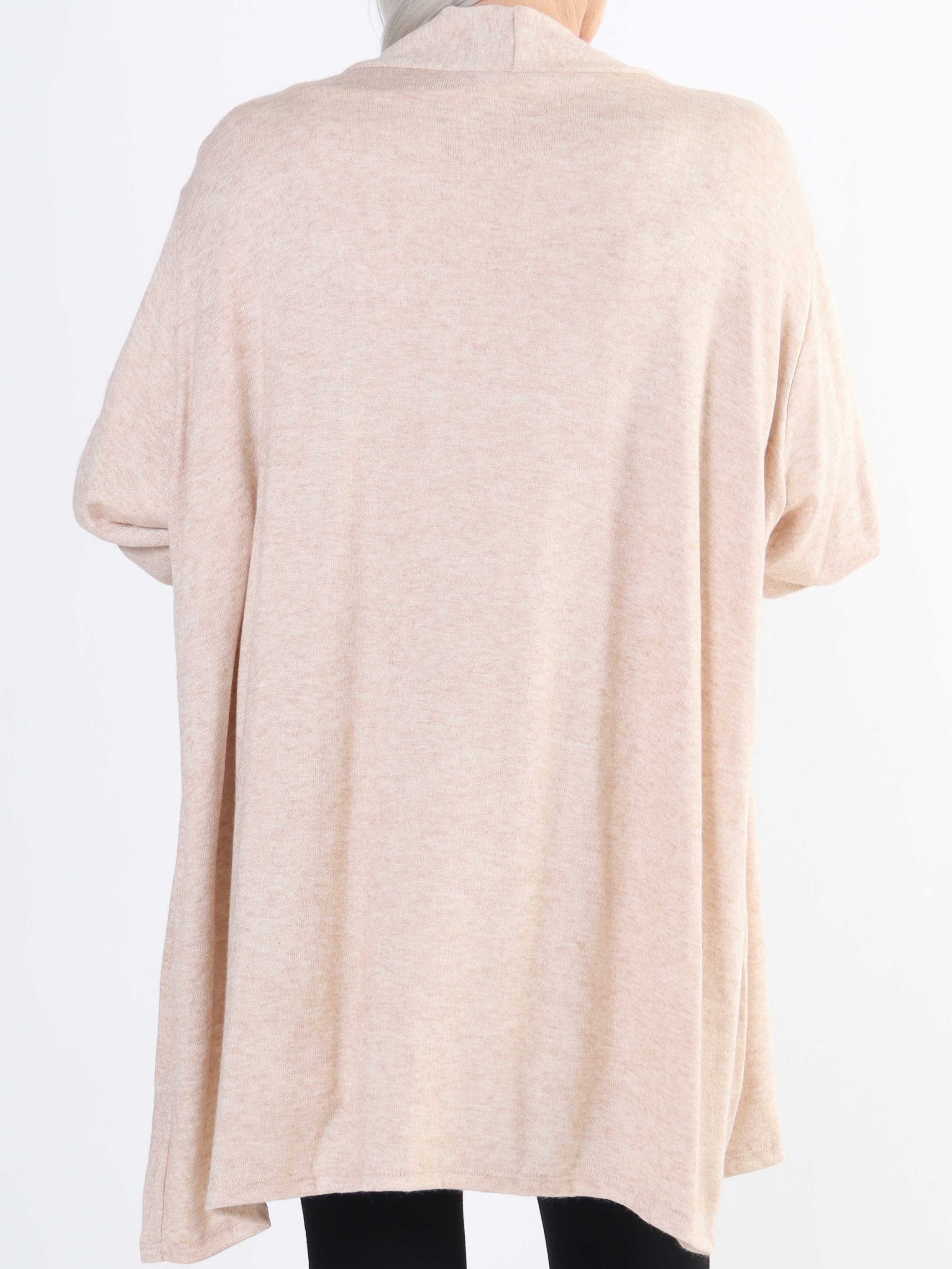 Lilja - Blød plus size cardigan med lille flæsekant