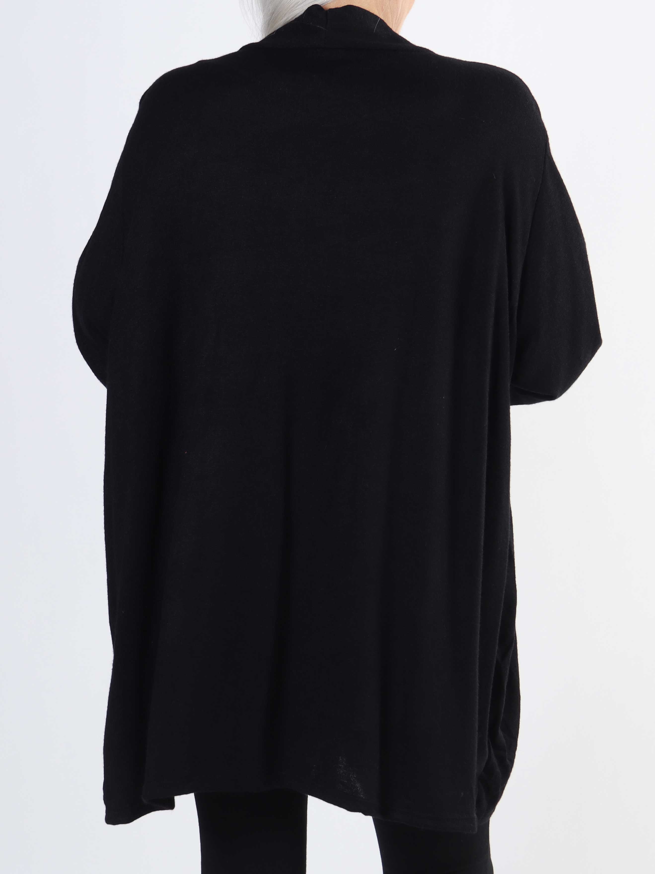 Lilja - Blød plus size cardigan med lille flæsekant