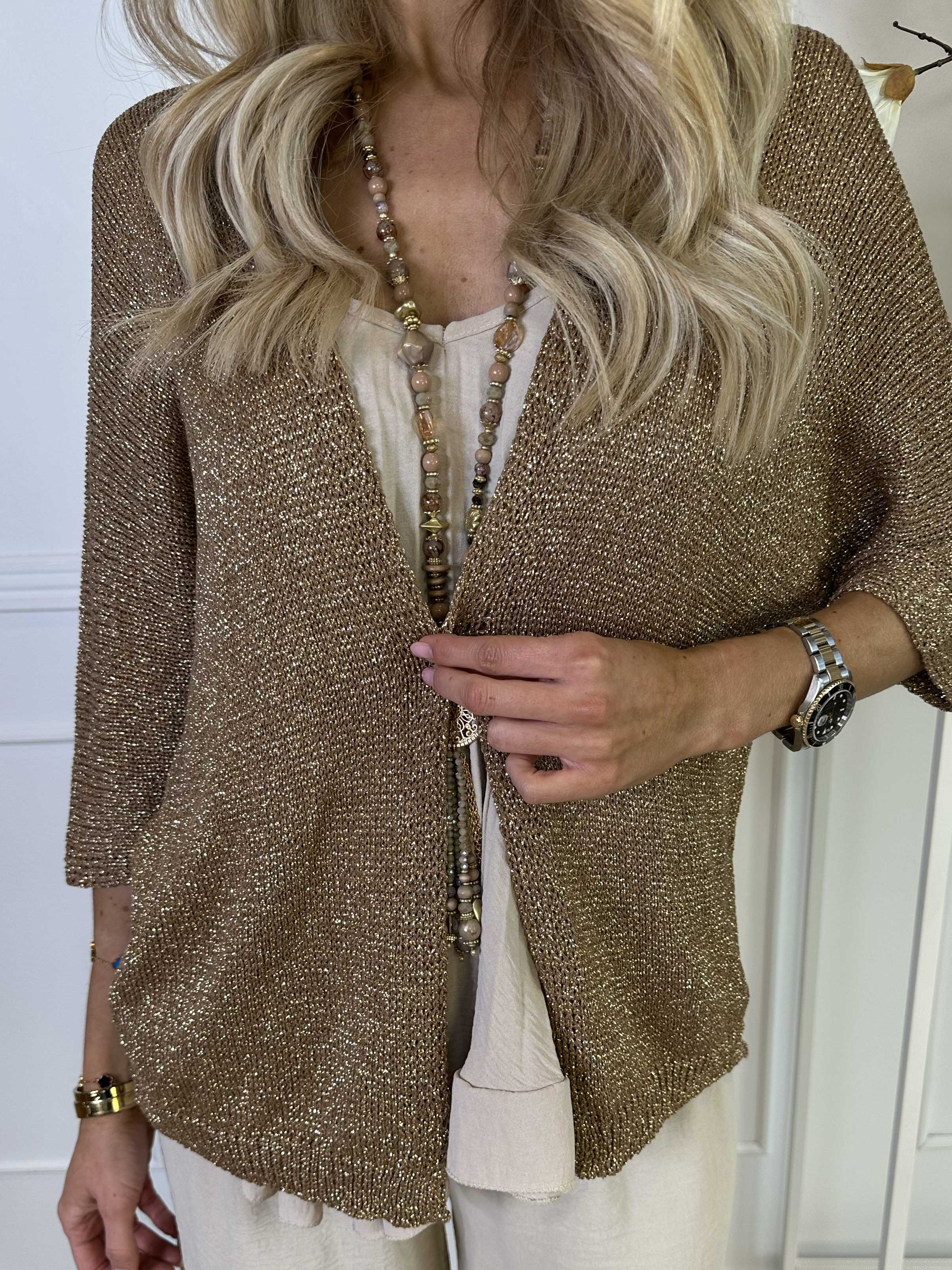 Mariela - Sød cardigan i viskose med glimmertråde