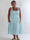 Marisol Stripe - Stribet plus size sommerkjole i viskose med smock henover brystet