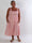 Marisol Stripe - Stribet plus size sommerkjole i viskose med smock henover brystet