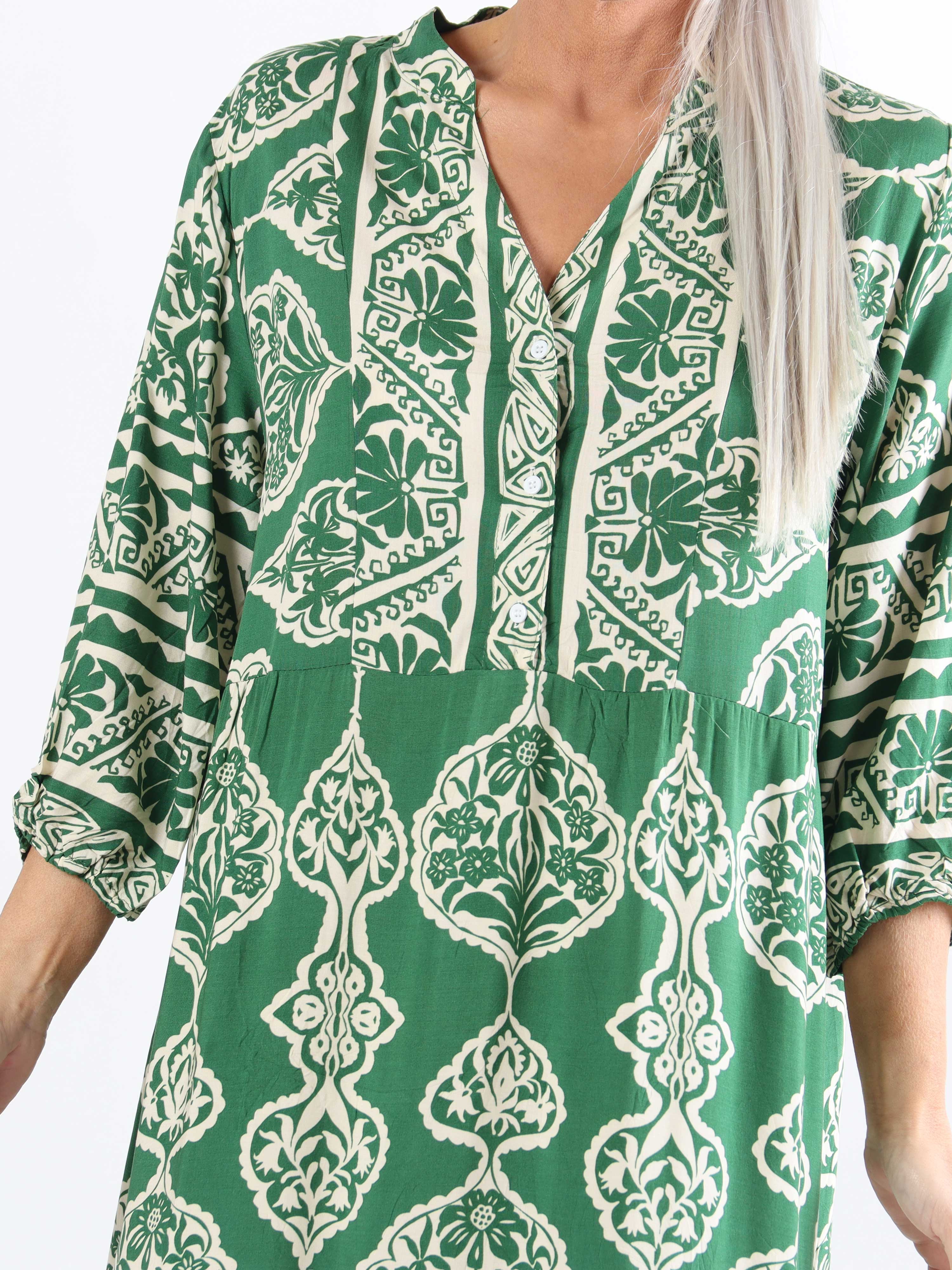 Melly - Lang mønstret plus size tunikakjole