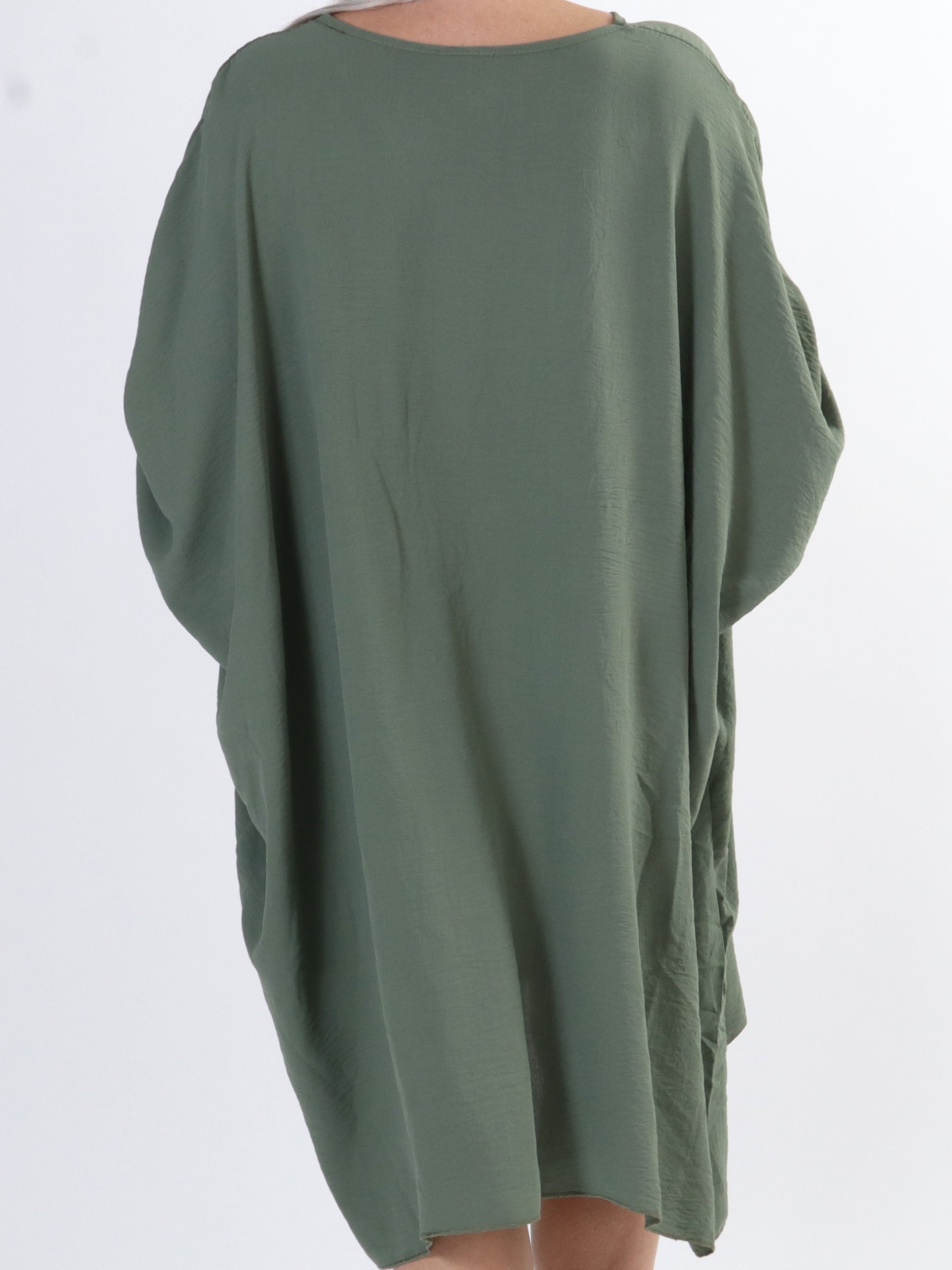 Mika - Oversize plus size kjole i viscose med motiv foran