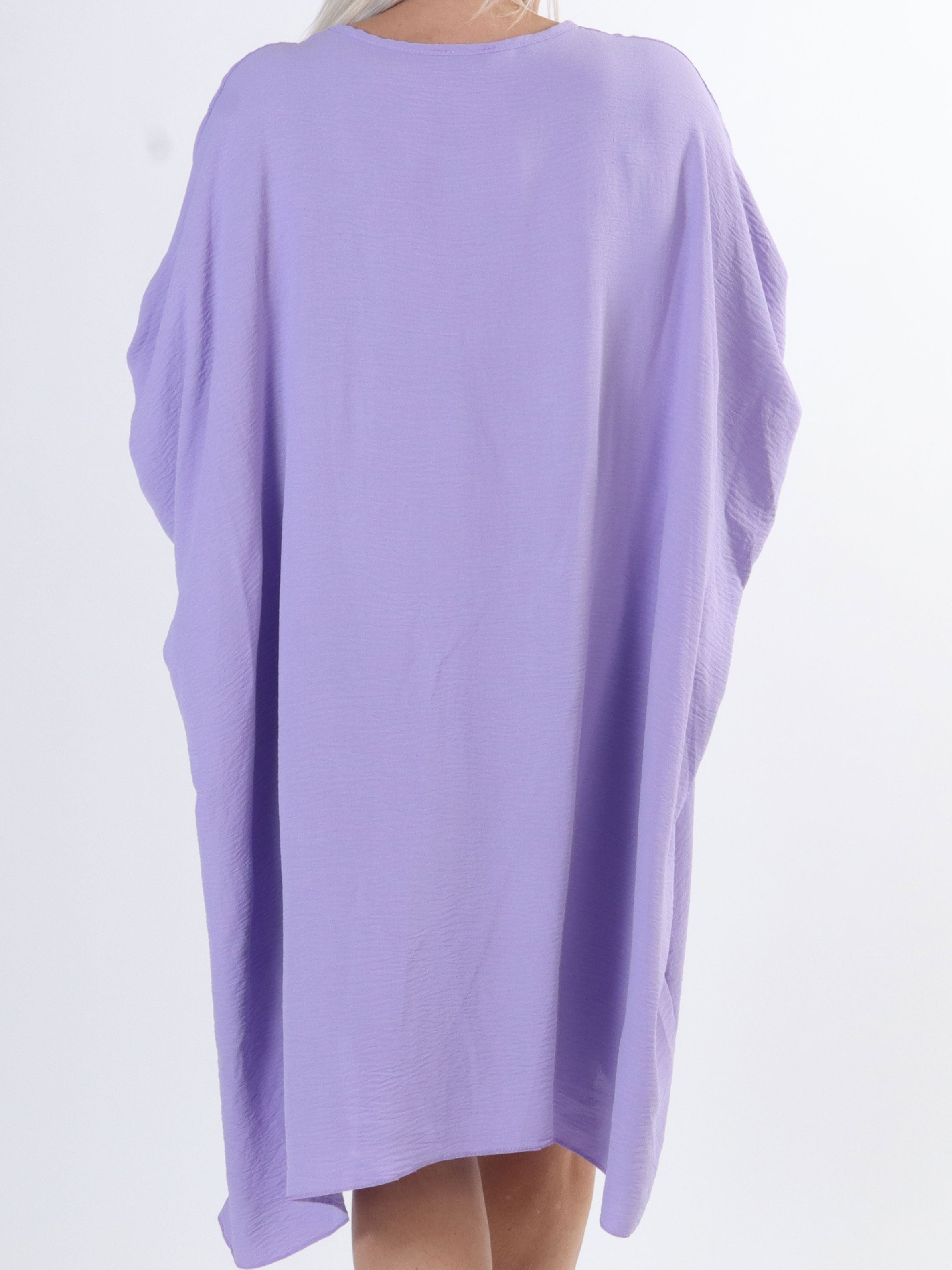 Mika - Oversize plus size kjole i viscose med motiv foran