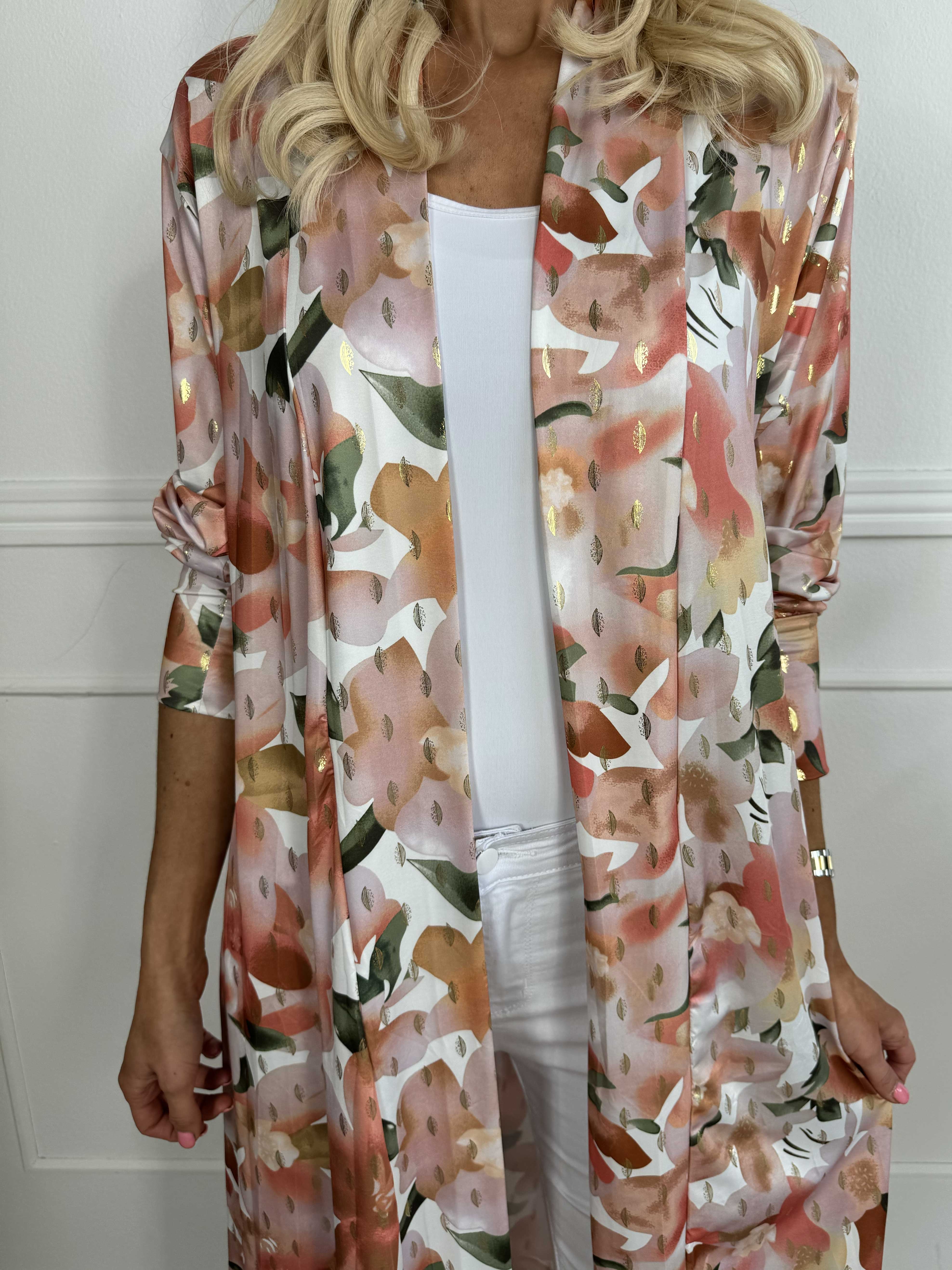 Mikkala Sweet Flower - Elastisk cardigan med print