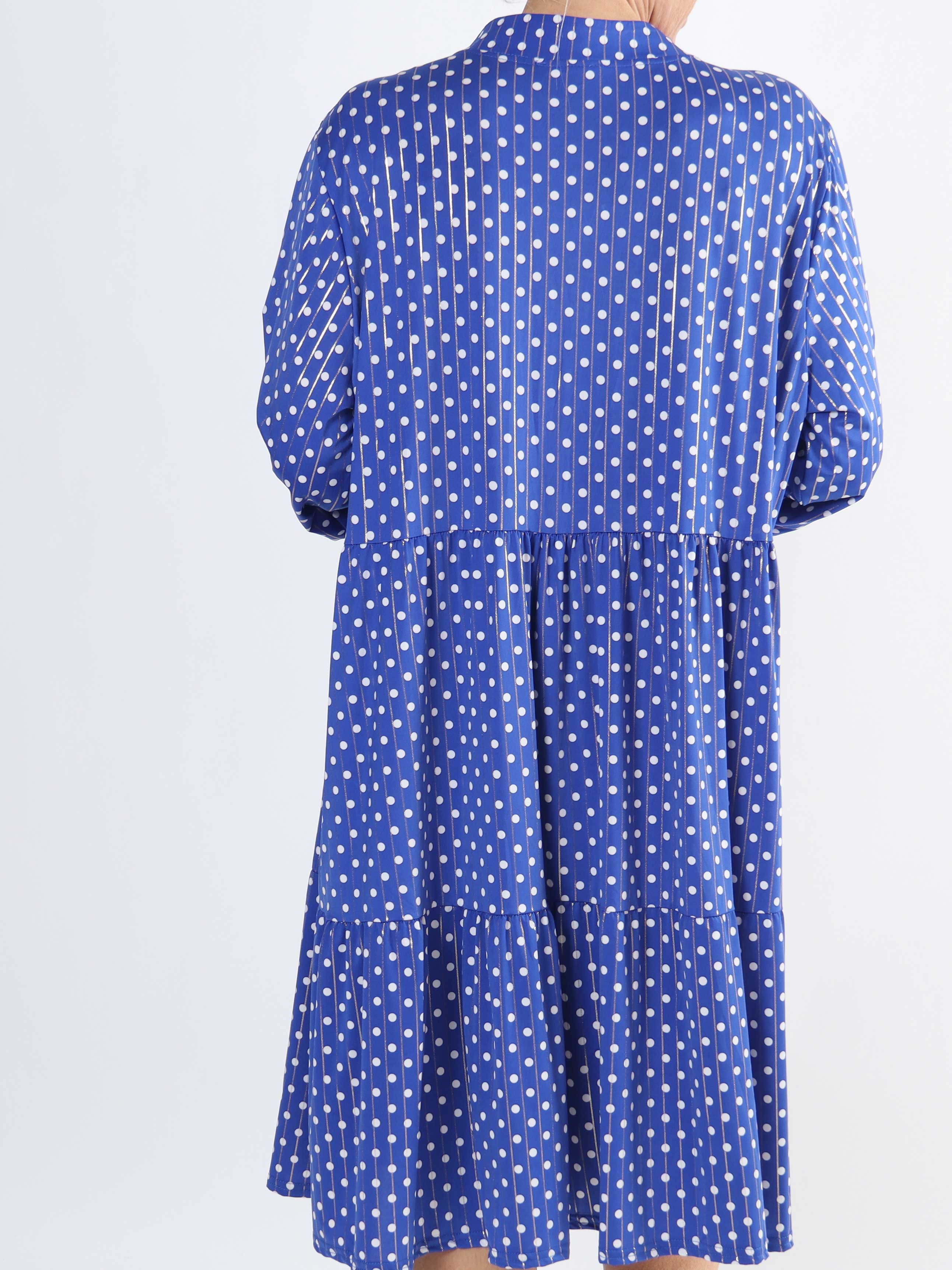 Milano Dot Midi - Plus size kjole med prikker og lag på lag look