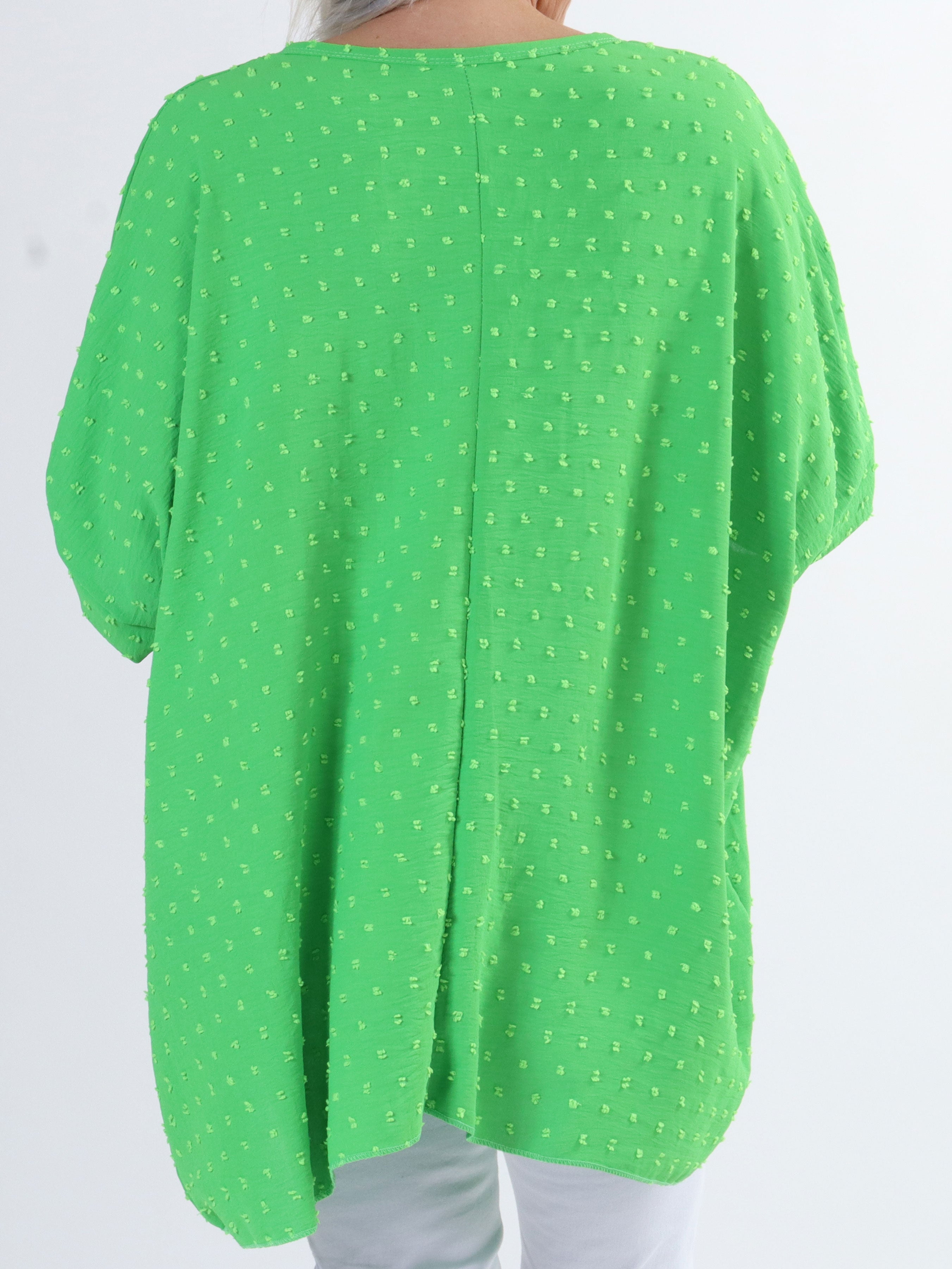 Mileah - Sød plus size bluse med prikket detaljer