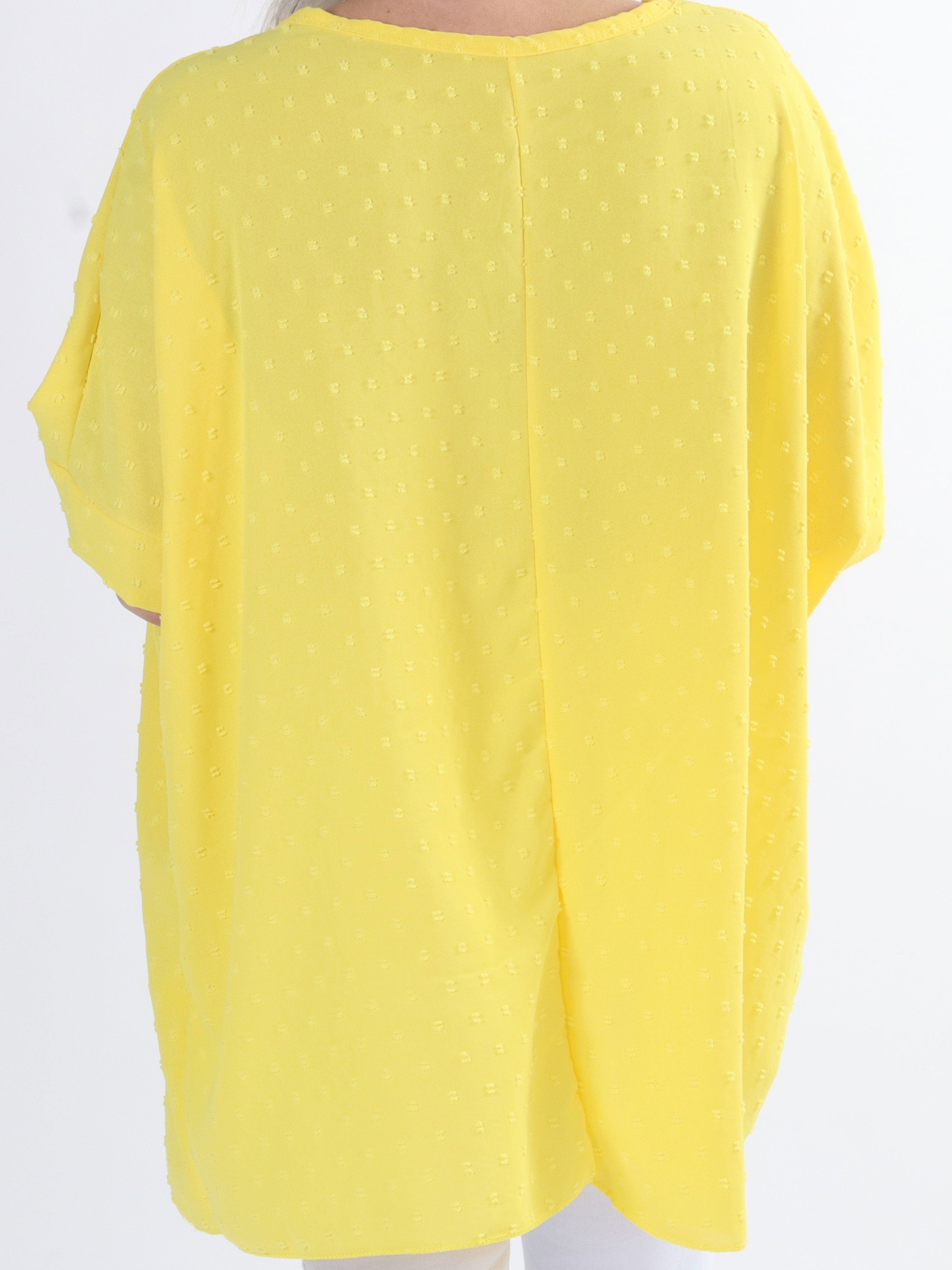 Mileah - Sød plus size bluse med prikket detaljer