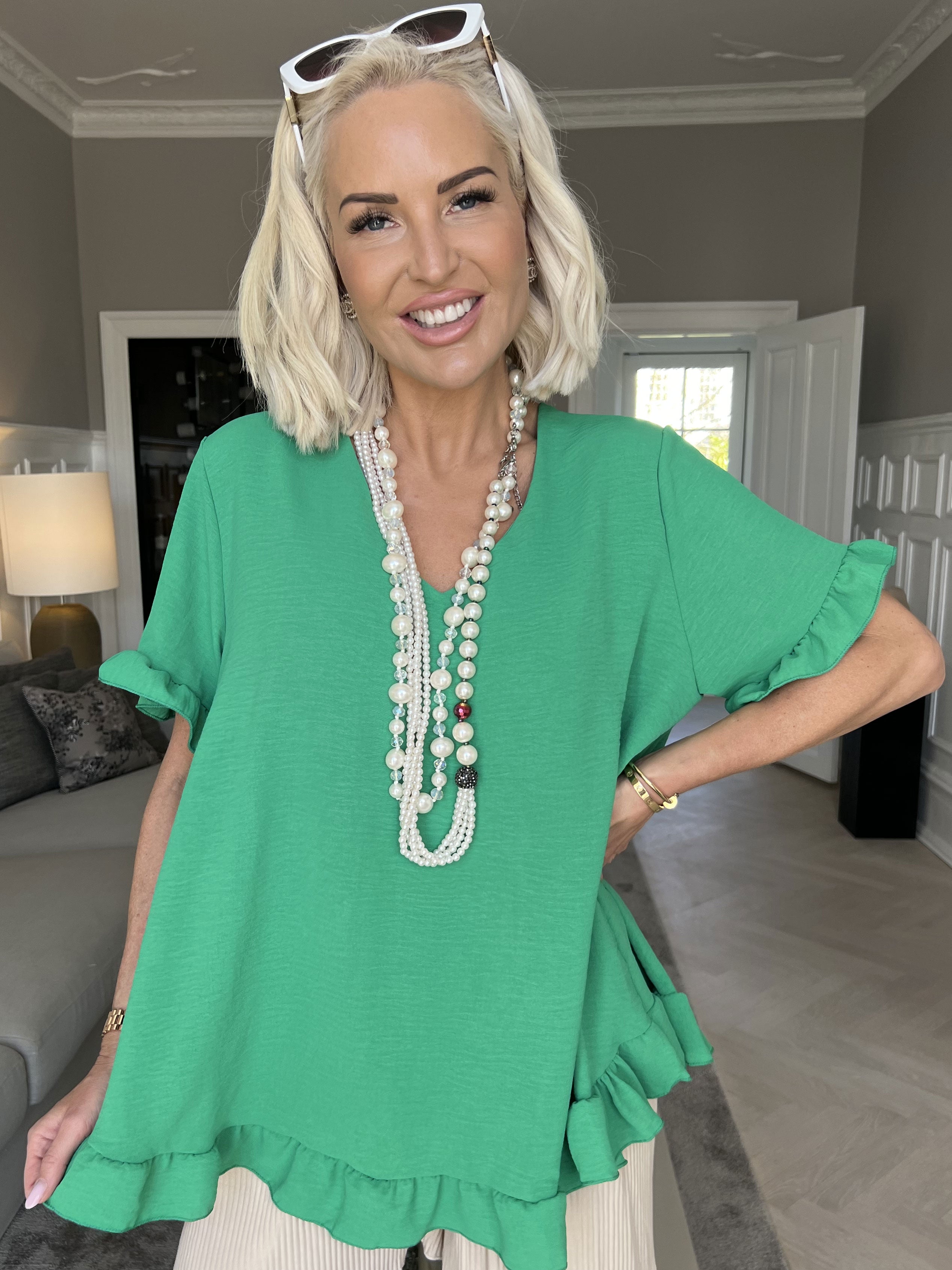 Mio - Sød tunika med flæsekanter