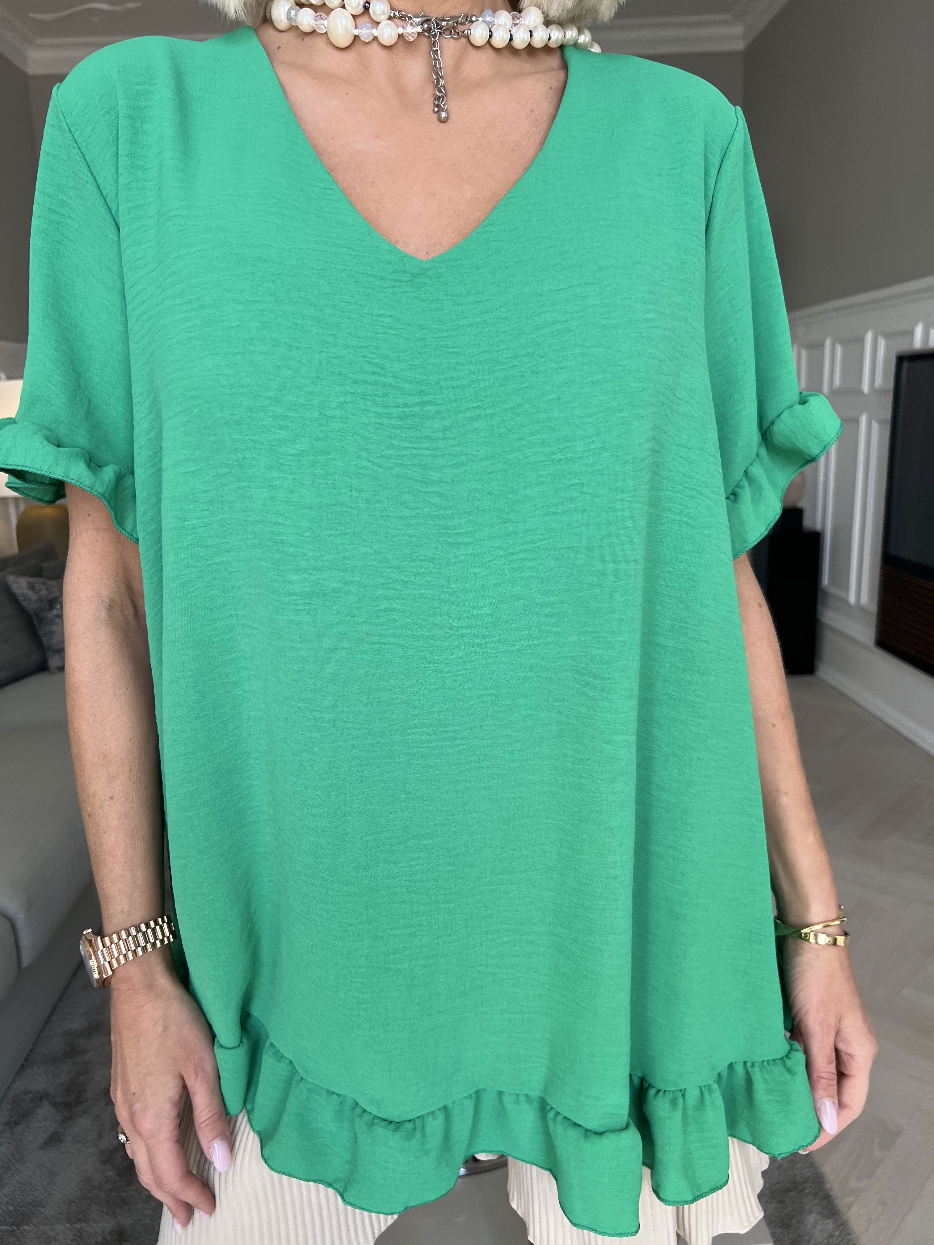 Mio - Sød tunika med flæsekanter