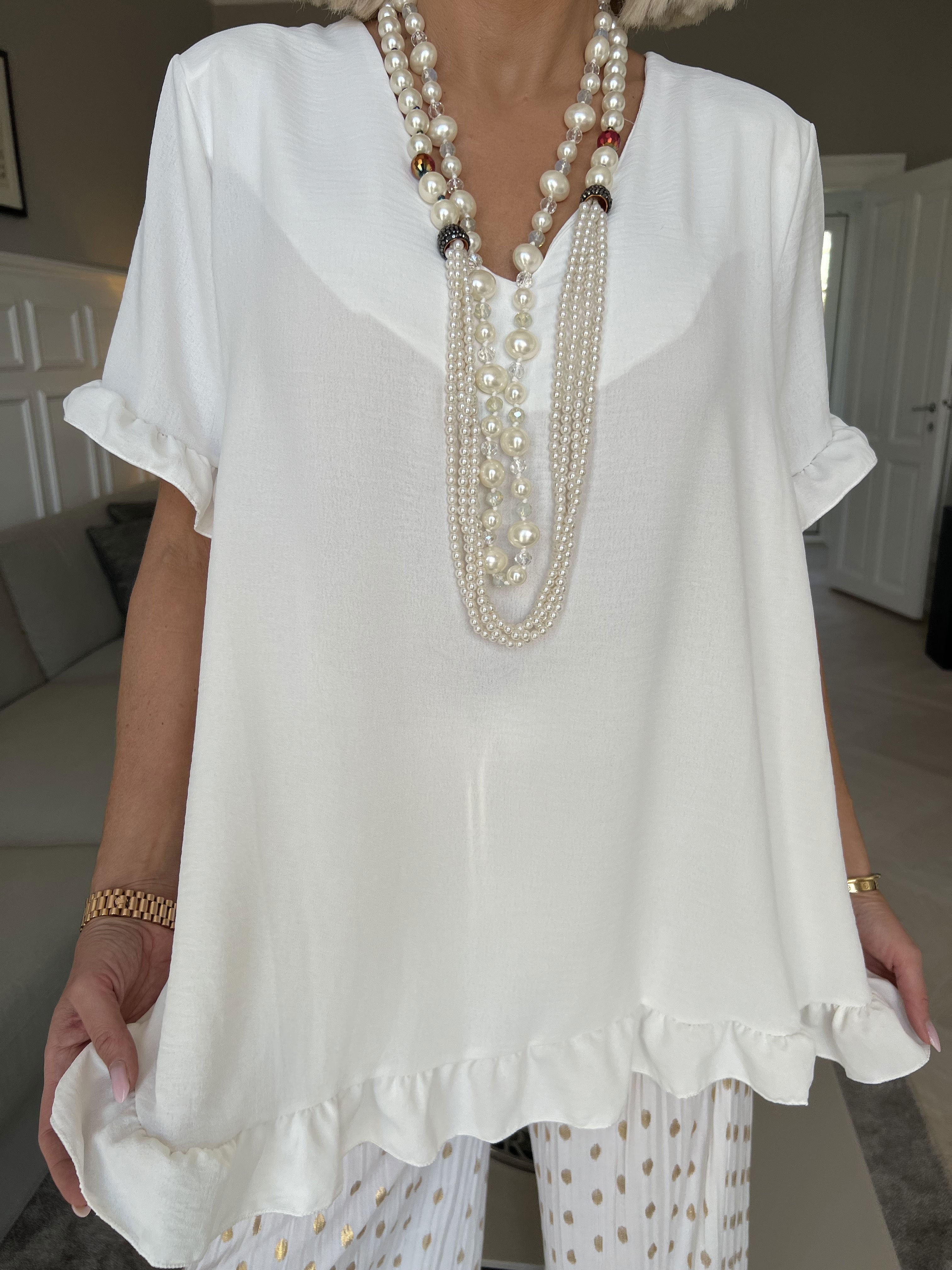 Mio - Sød tunika med flæsekanter