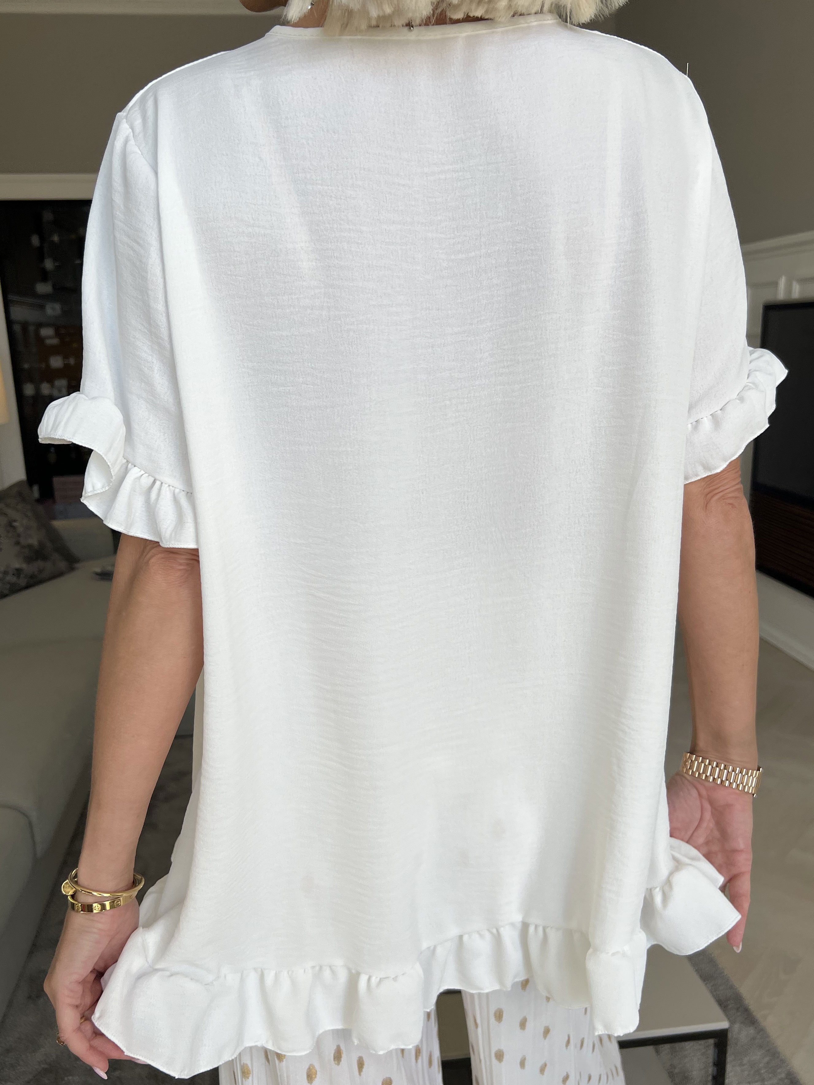 Mio - Sød tunika med flæsekanter