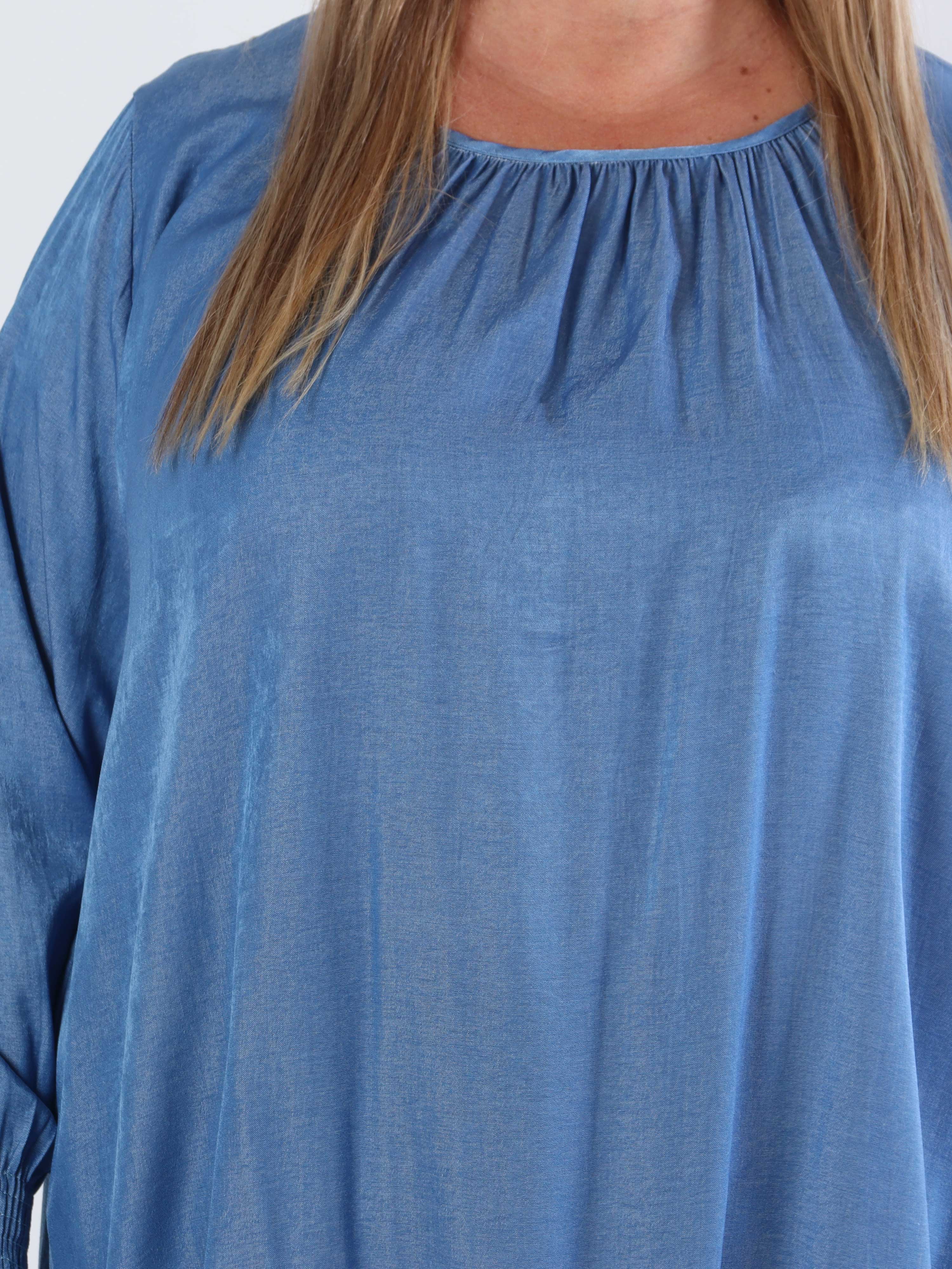 Miracle Denim Dress L/S - Plus size jole med elastikkant forneden