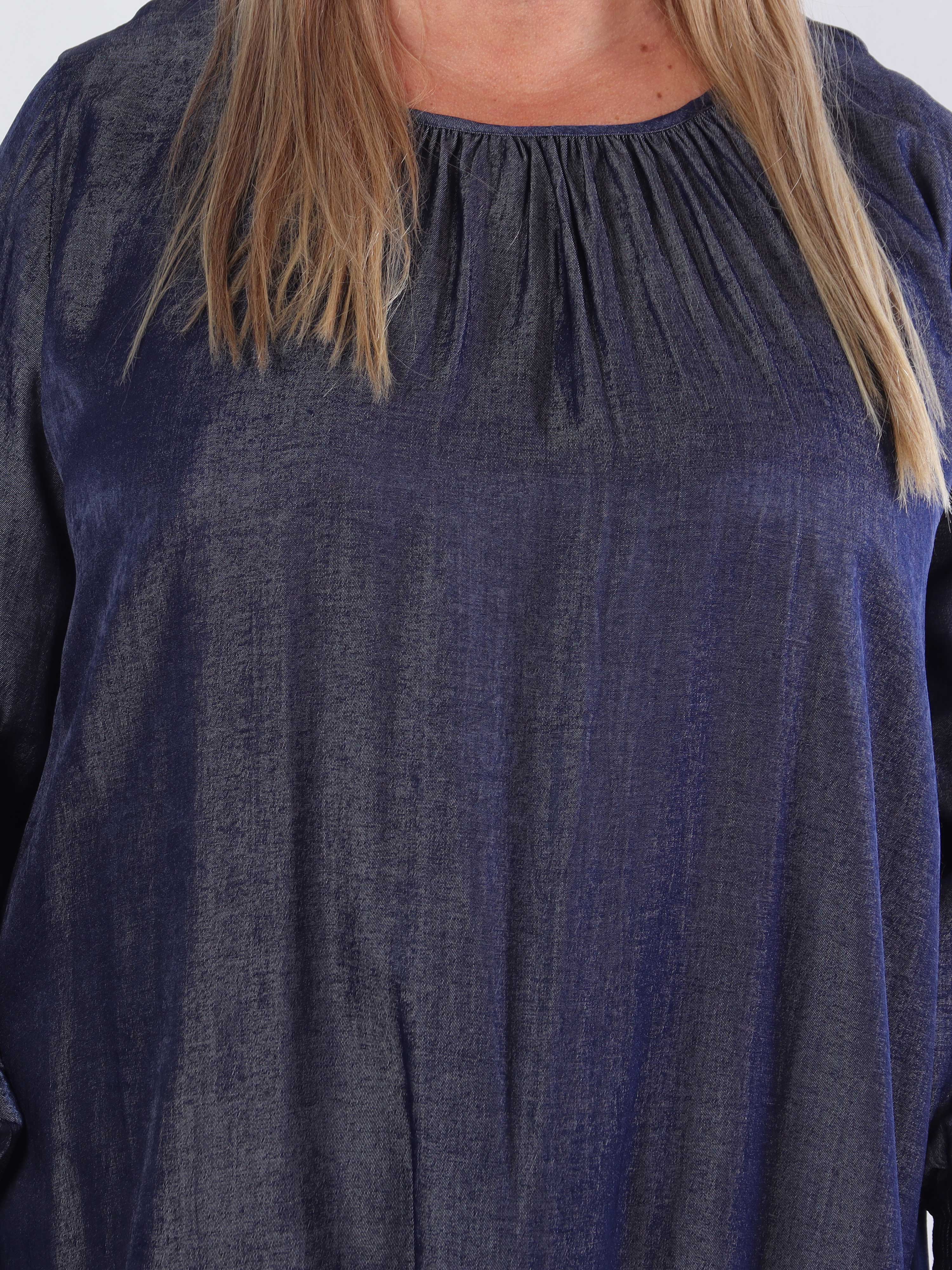 Miracle Denim Dress L/S - Plus size jole med elastikkant forneden