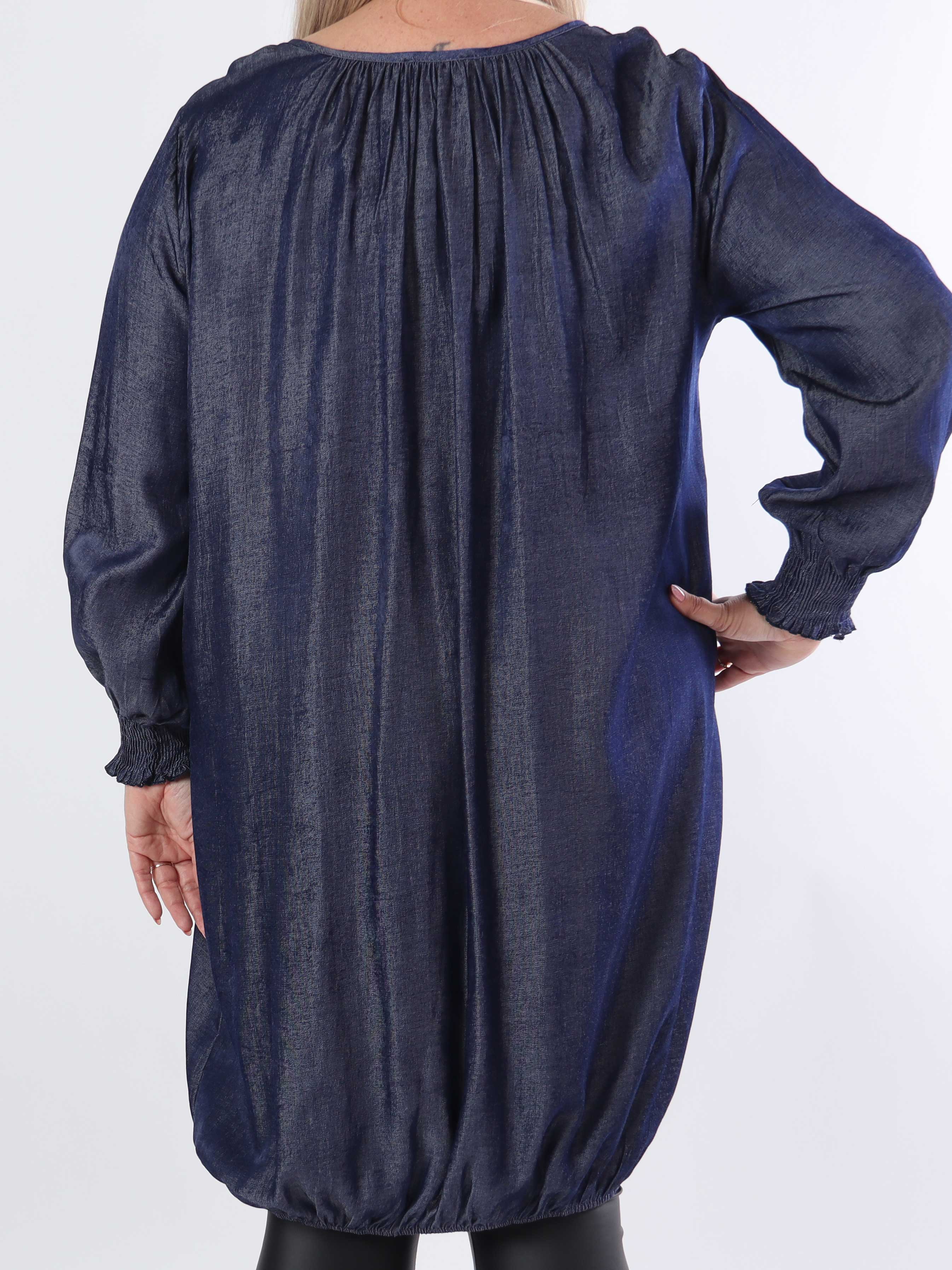 Miracle Denim Dress L/S - Plus size jole med elastikkant forneden