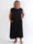 Nancy Glitter - Lang plus size kjole med plisseringer og lommer