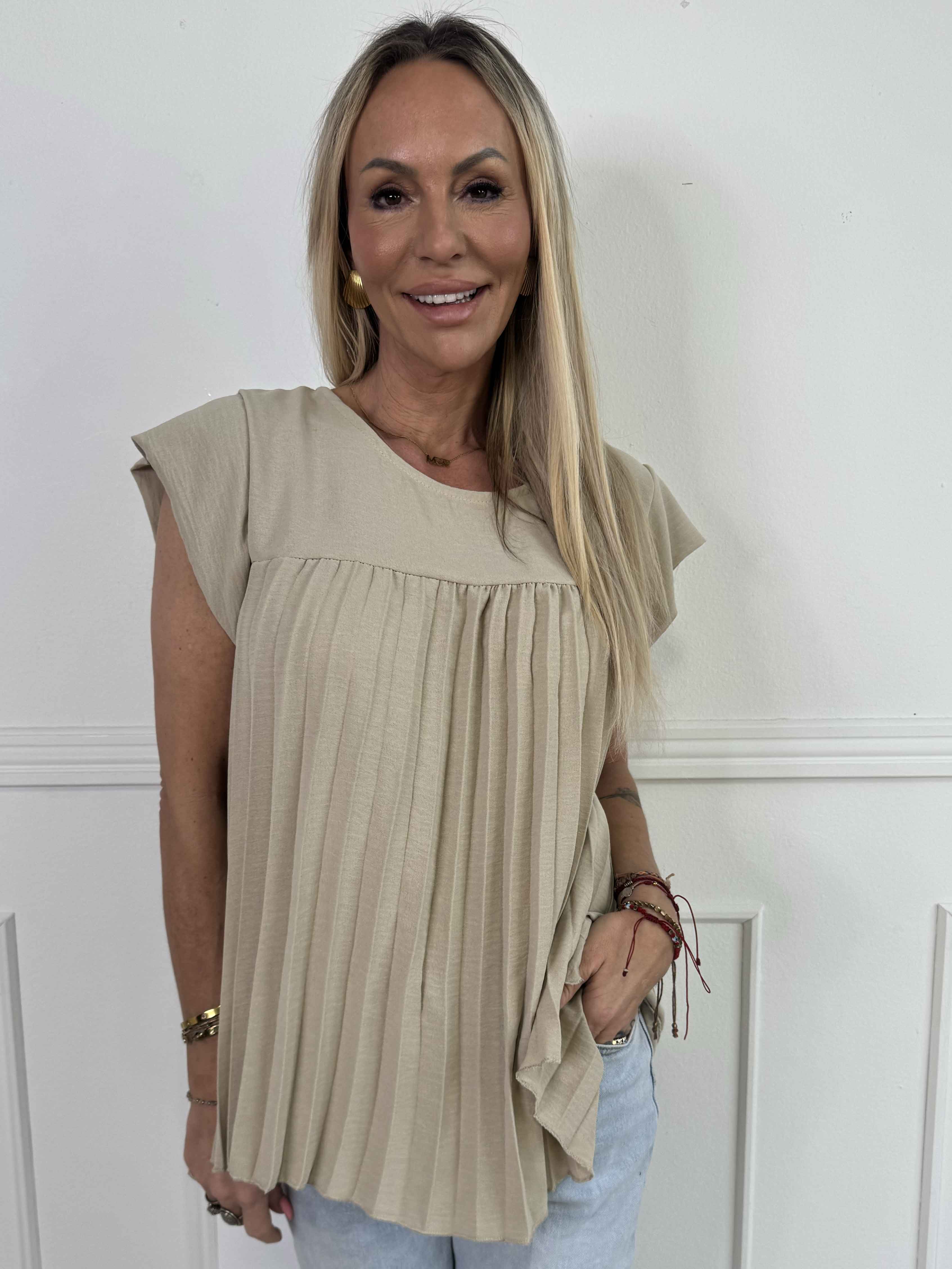 Nancy Shirt - Tunika med fine plisseringer