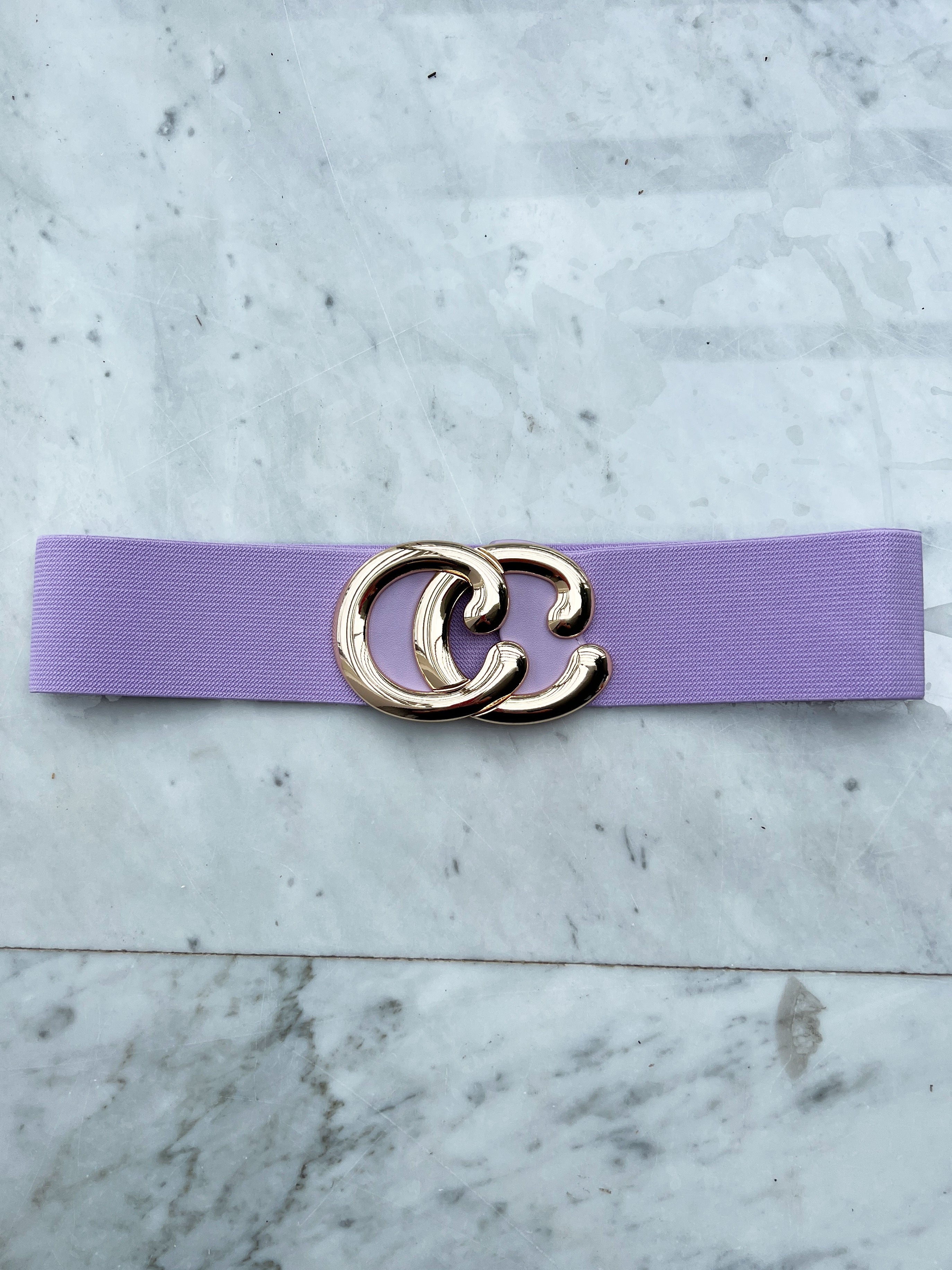 Nanna - Bredt elastisk taljebælte med guldspænde