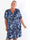 Nicolina Butterfly Short - Plus size kjole med sommerfugleprint og snøre under brystet