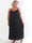 Nilsine - Lang prikket plus size stropkjole med plisseringer