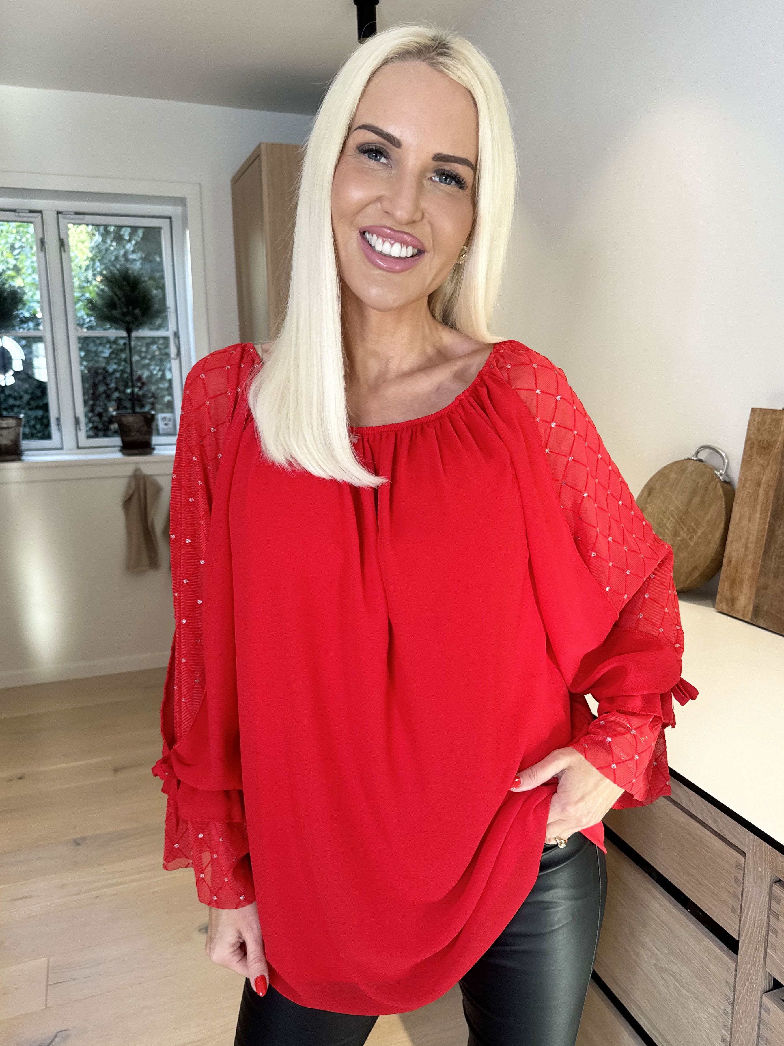 Ninell - Chiffontunika med flotte ærmer