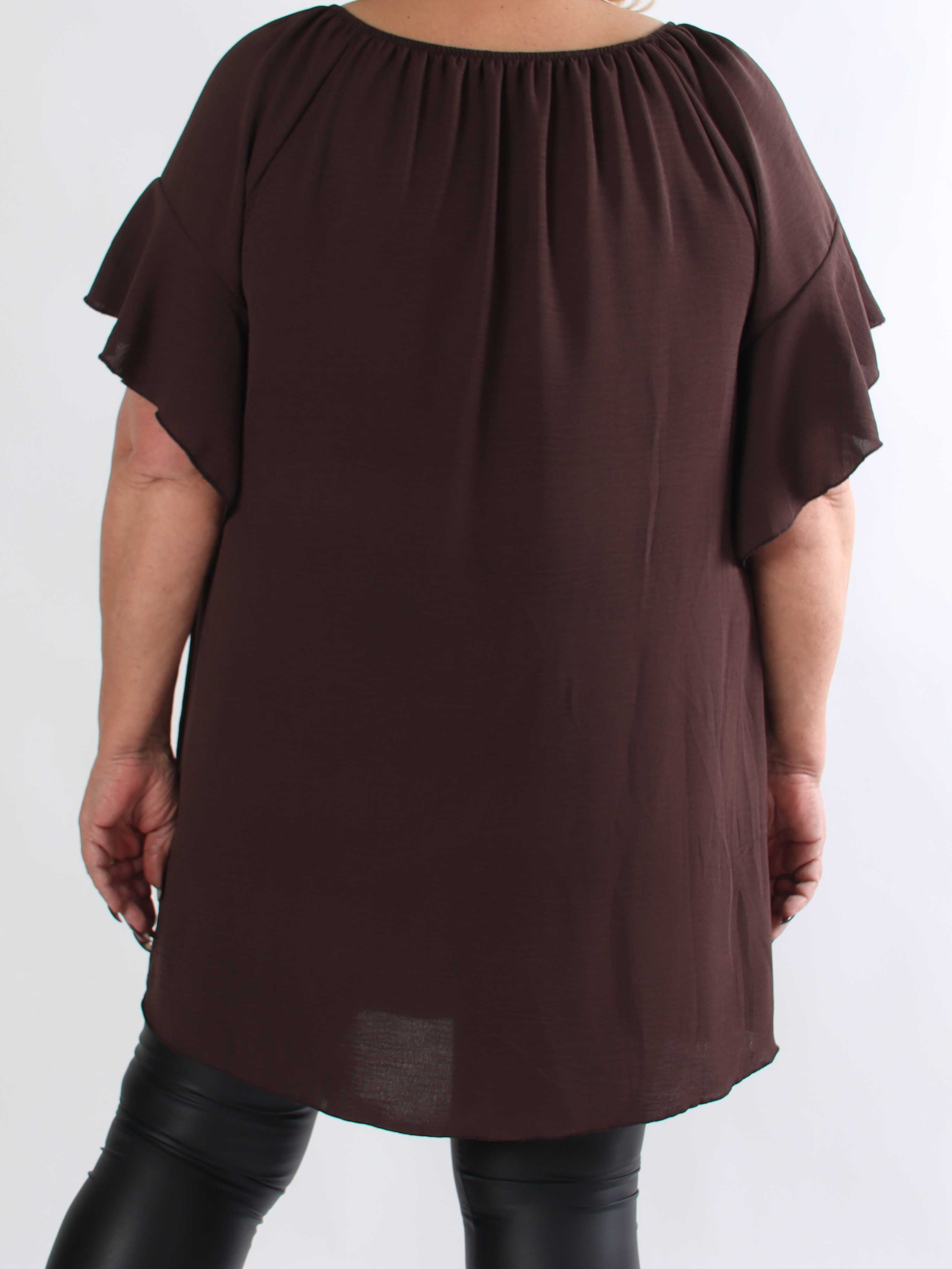 Octavia - Løs plus size tunikakjole med elastikkant i udskæringen