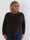 Ondine - Elegant plus size strikbluse med fine hvide perler og lille slids