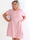Palla - Prikket plus size kjole i en viskoseblanding med flettet bindebånd