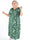 Pams Butterfly - Lang elastisk plus size kjole med smock i livet